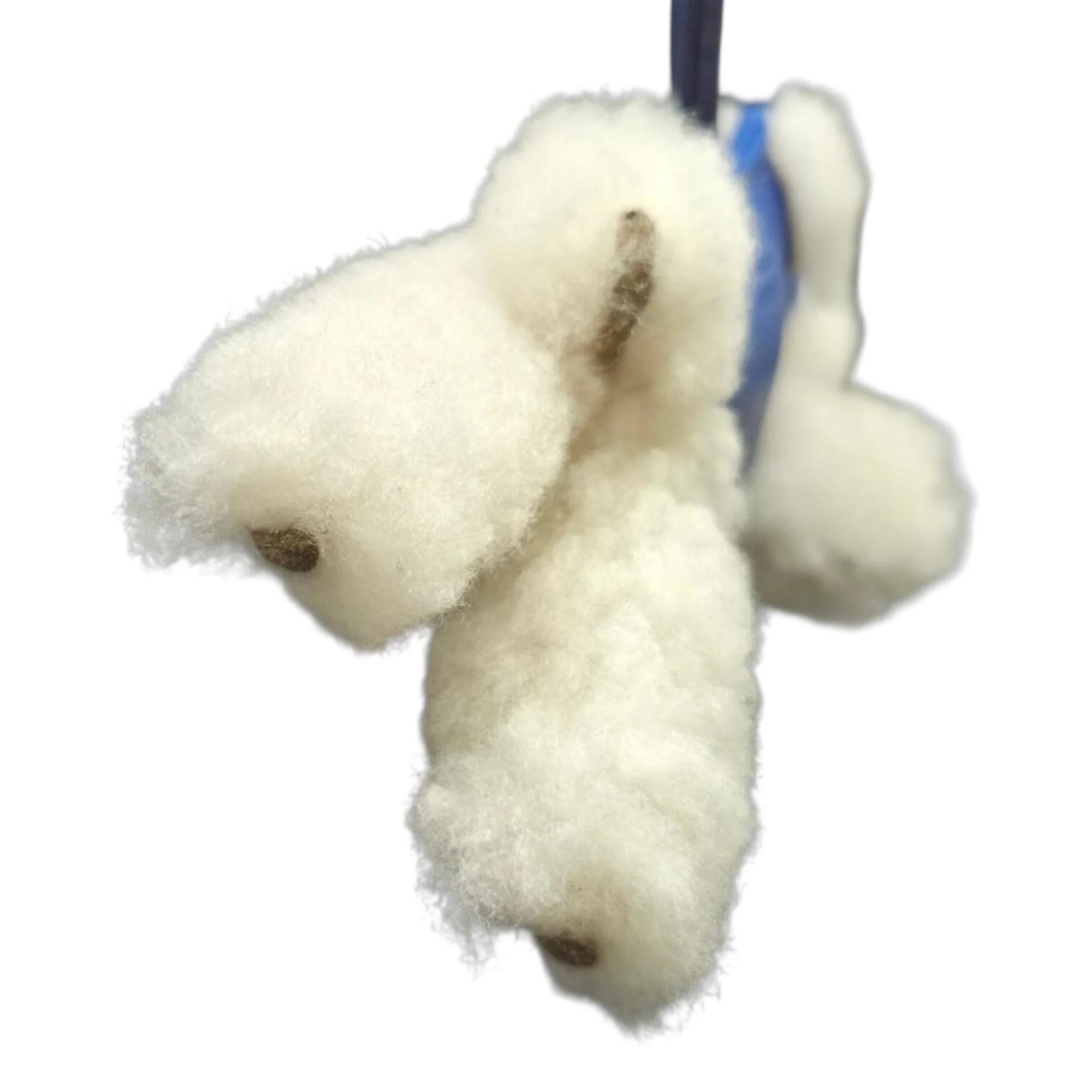 Charm Agneau Milo and Leather Blue and White Handbag Charm - Image 5