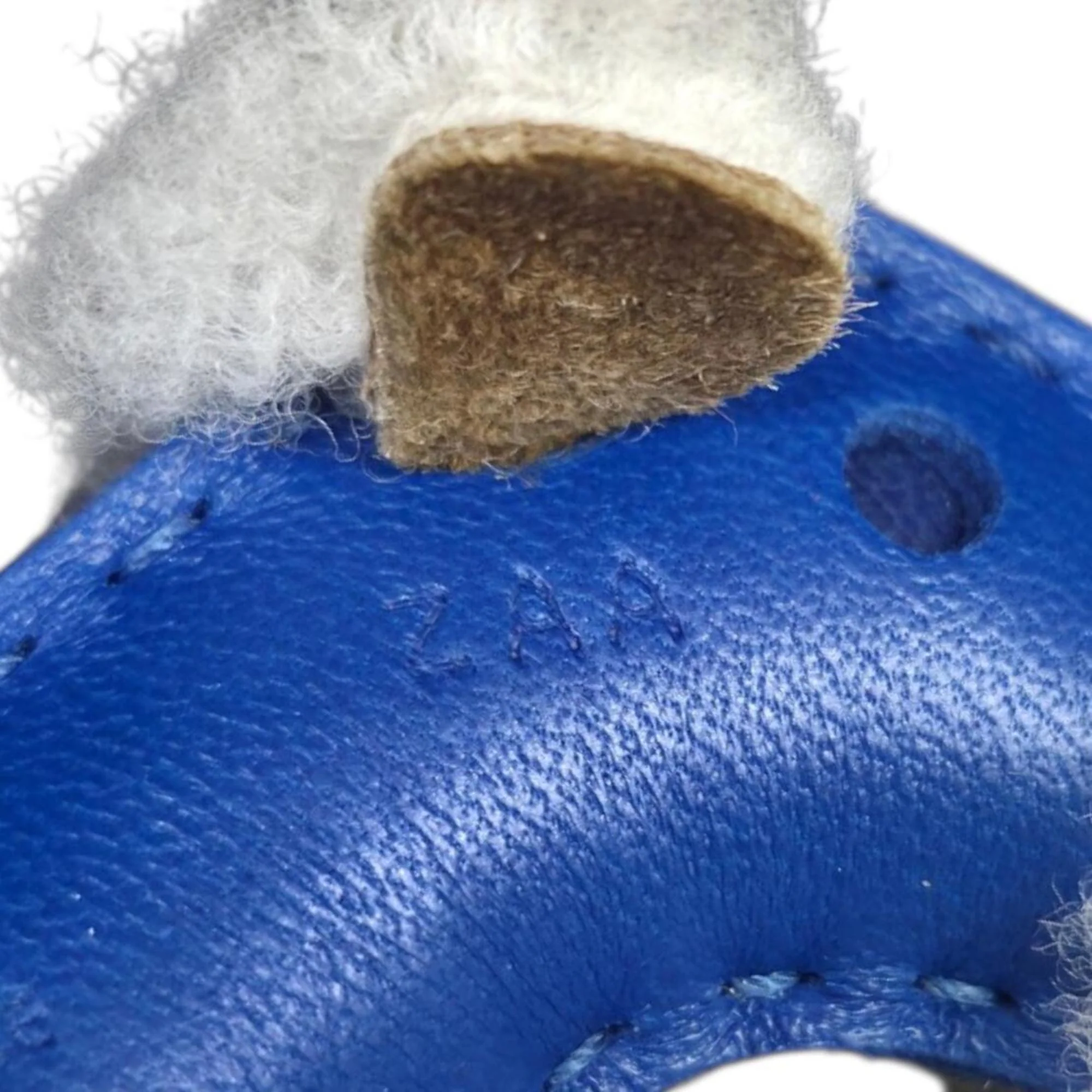 Charm Agneau Milo and Leather Blue and White Handbag Charm - Image 8
