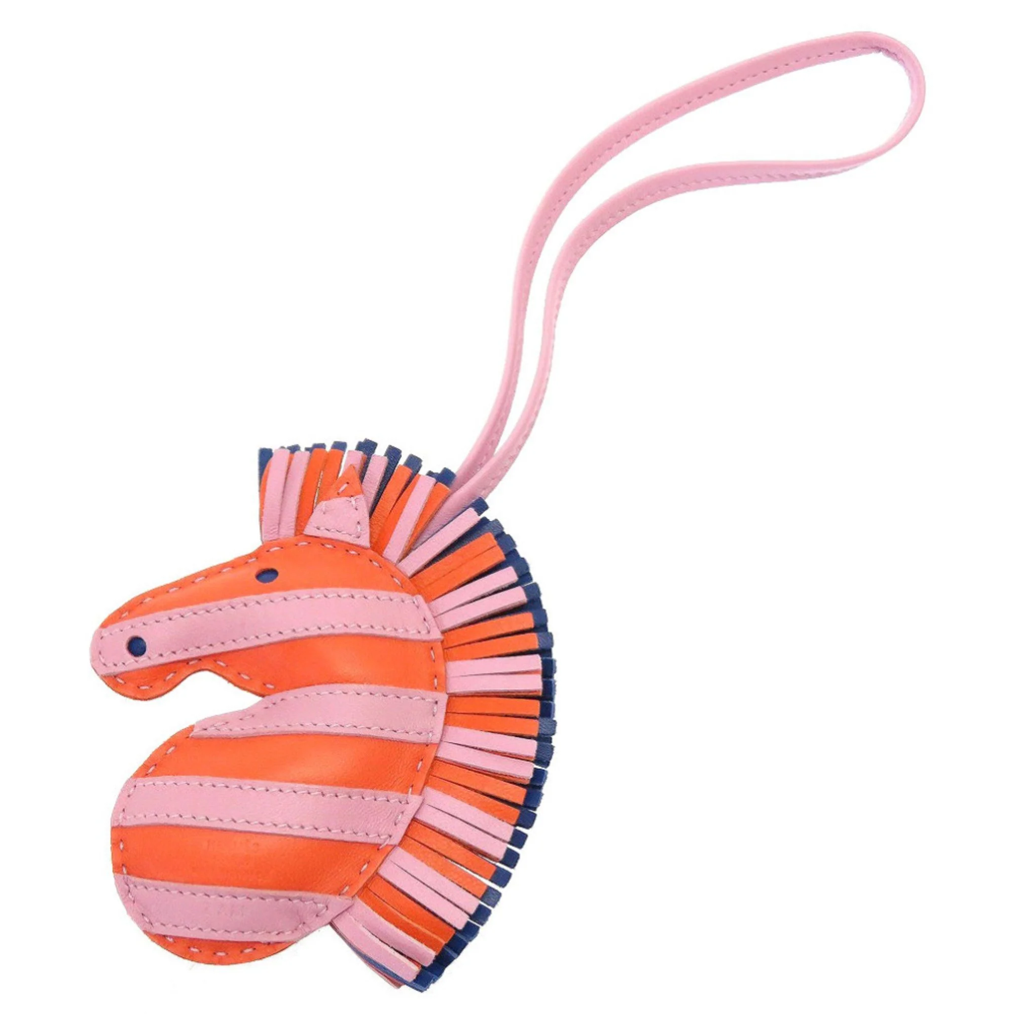 Charm Agneau Milo and Leather Blue Orange Pink Handbag Charm