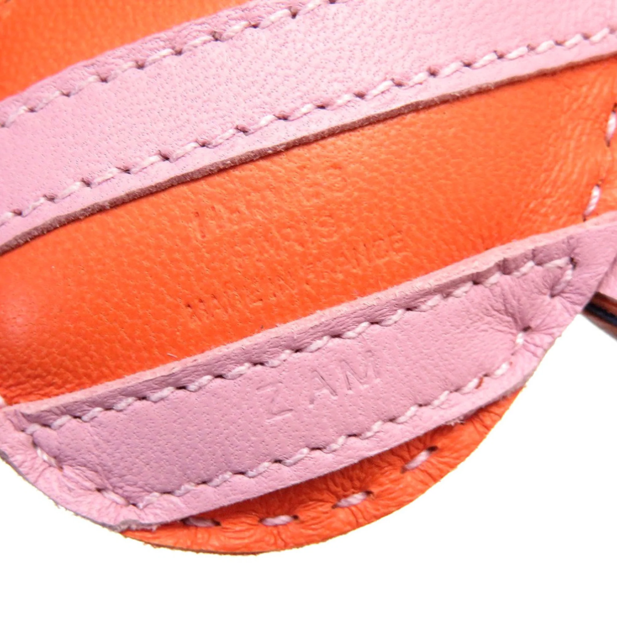 Charm Agneau Milo and Leather Blue Orange Pink Handbag Charm - Image 3