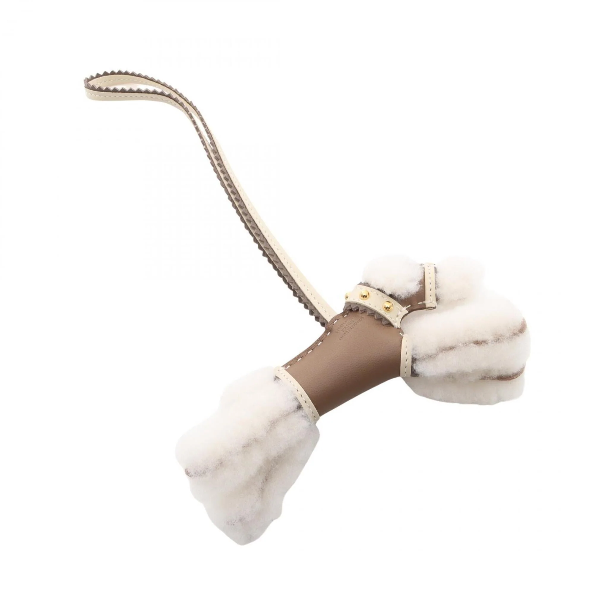 Charm Agneau Milo Etoupe Gray and White Handbag Charm - Image 2