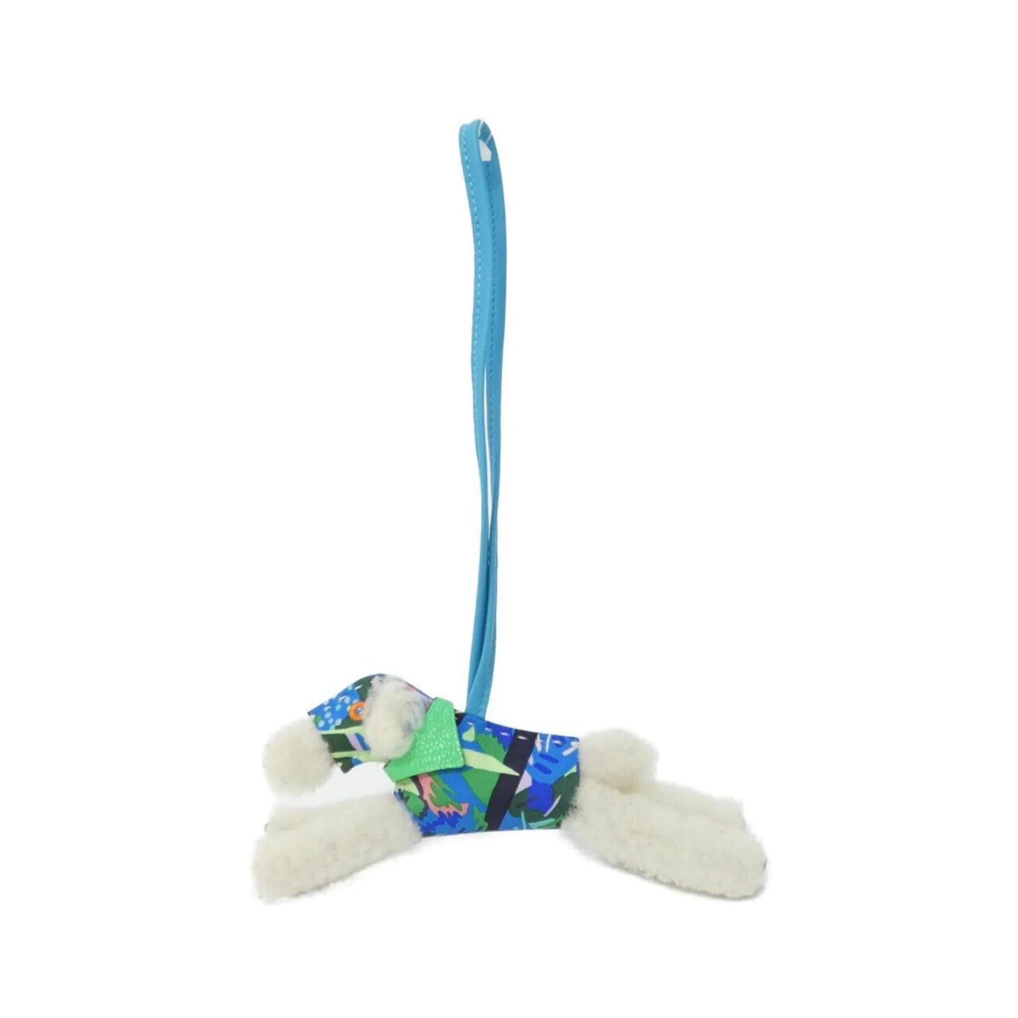 Charm Agneau Milo Leather Blue Ecru Vert Handbag Charm