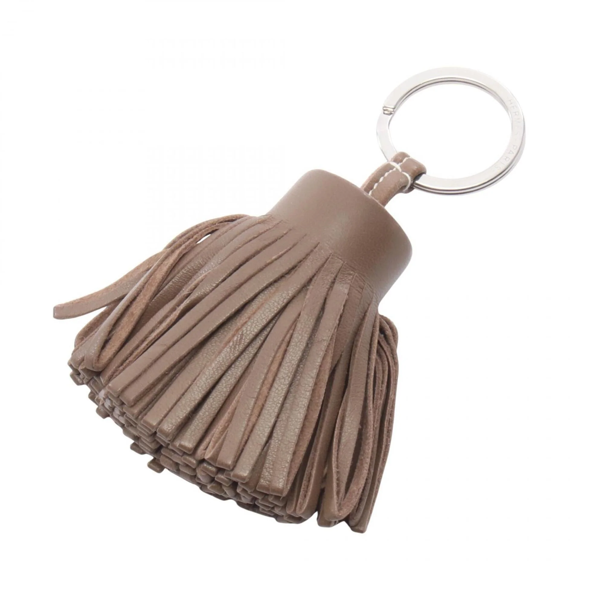 Charm Agneau Milo Leather Etoupe Gray Handbag Charm