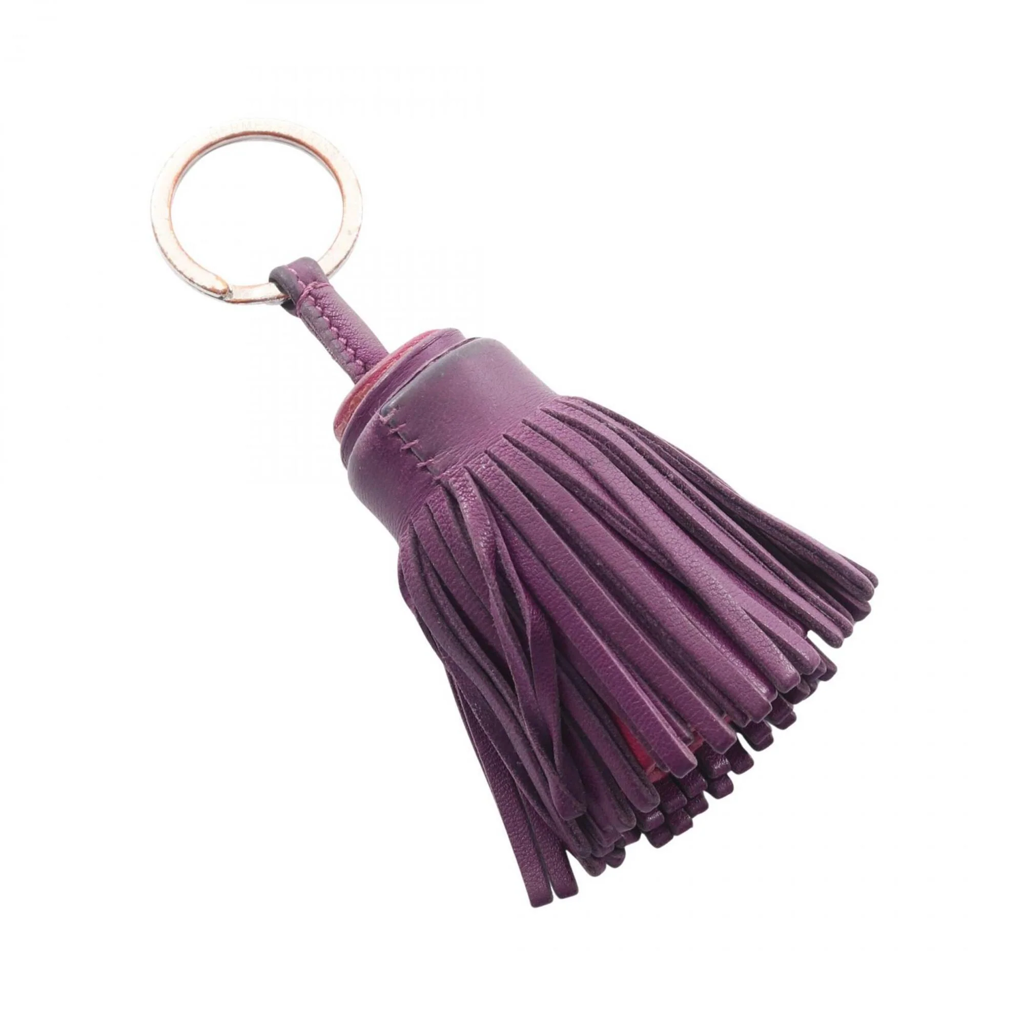 Charm Agneau Milo Leather Purple Handbag Charm - Image 2