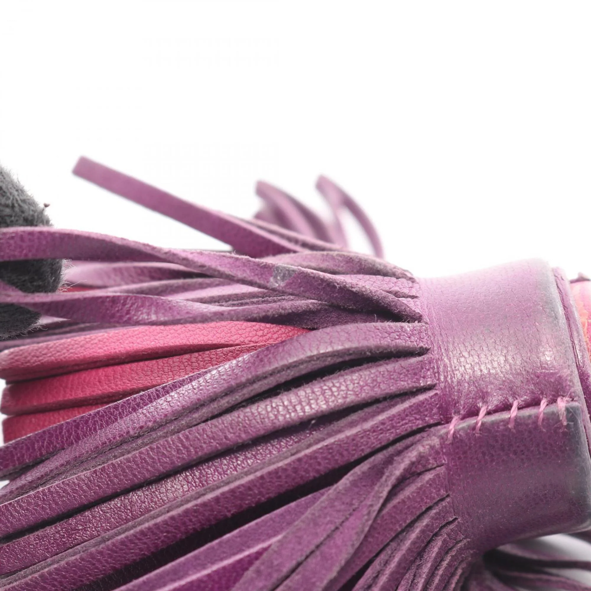 Charm Agneau Milo Leather Purple Handbag Charm - Image 5