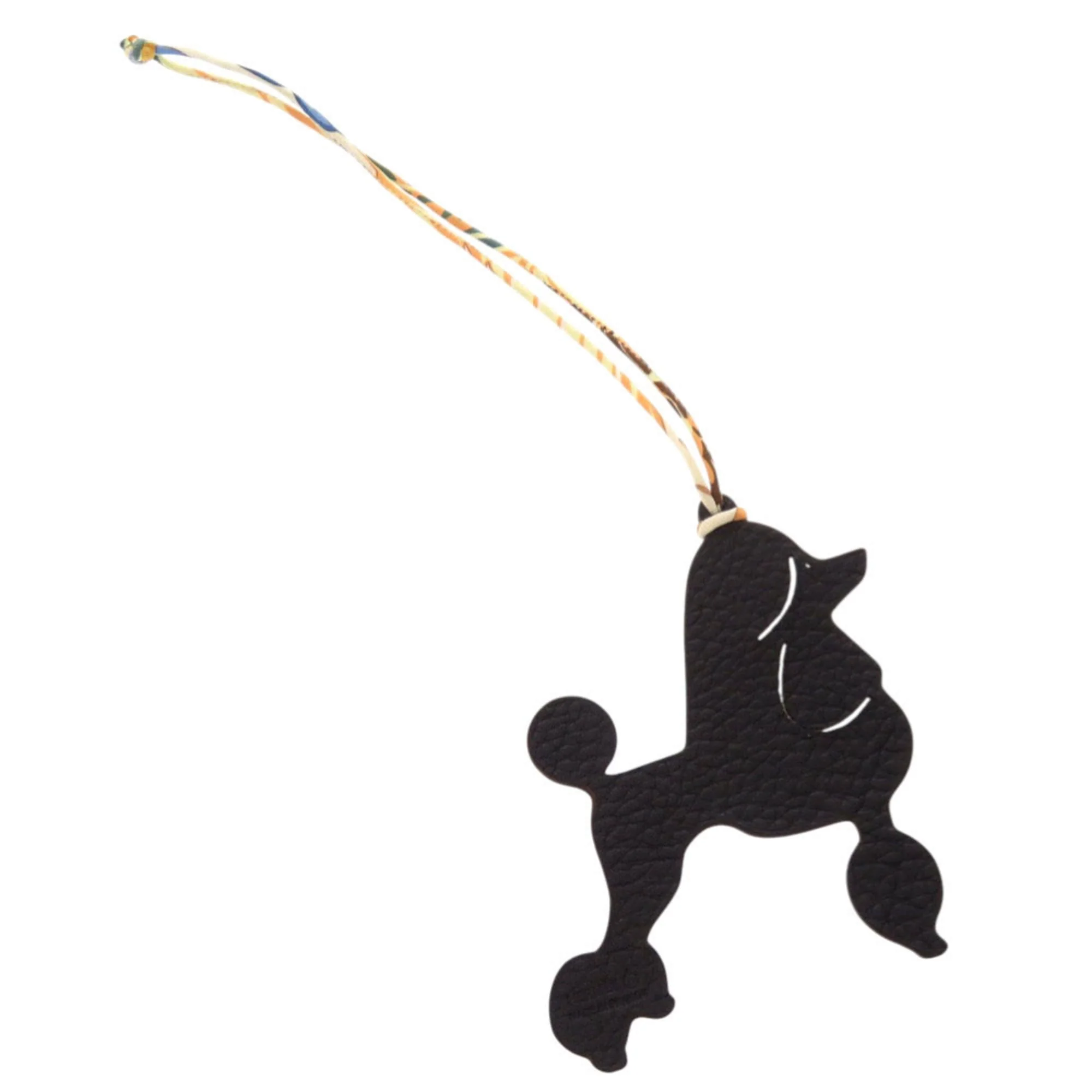 Charm Epsom Leather and Taurillon Clemence Leather Black and Orange Handbag Charm - Image 3