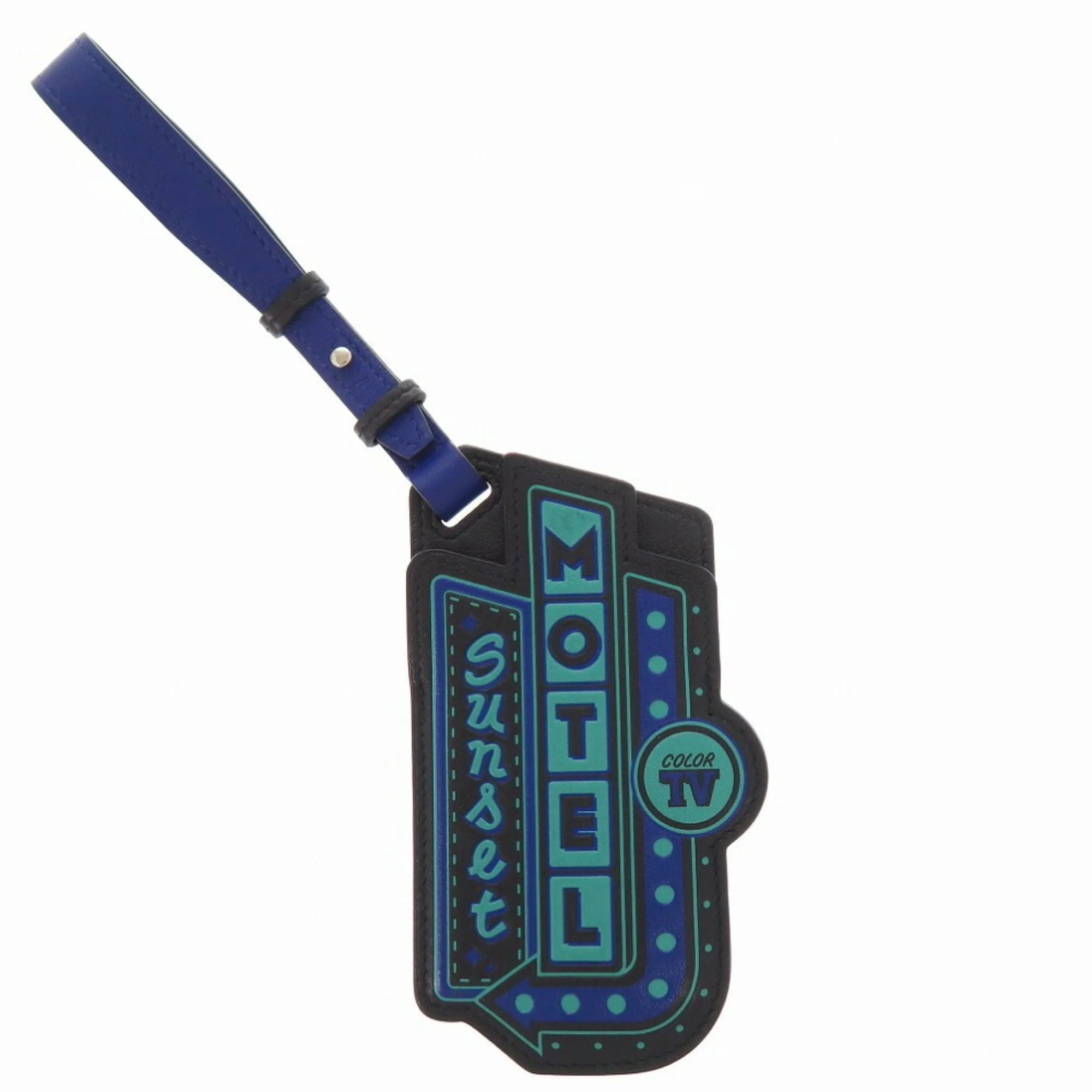 Charm Leather Black and Blue Handbag Charm