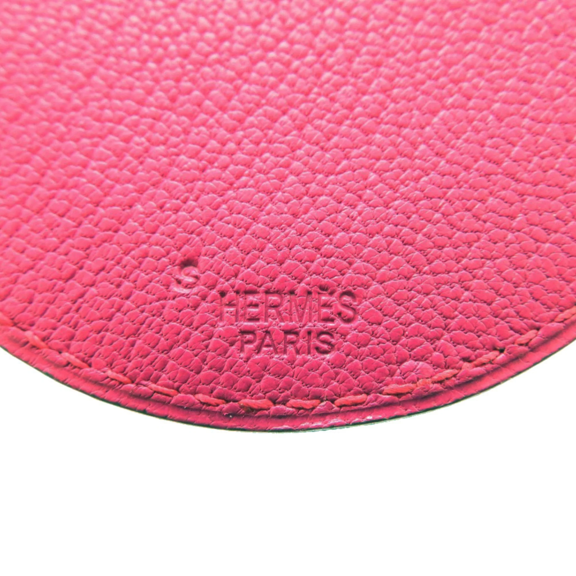 Chevre Mysore Leather Charm Rose Shocking Handbag Charm - Image 3