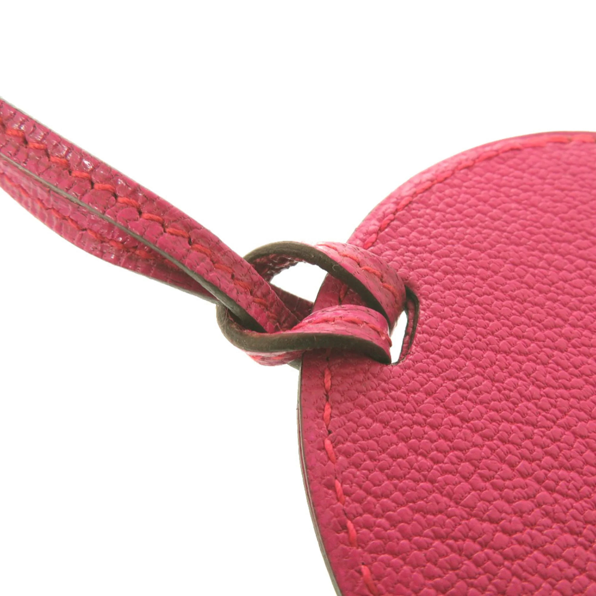 Chevre Mysore Leather Charm Rose Shocking Handbag Charm - Image 4
