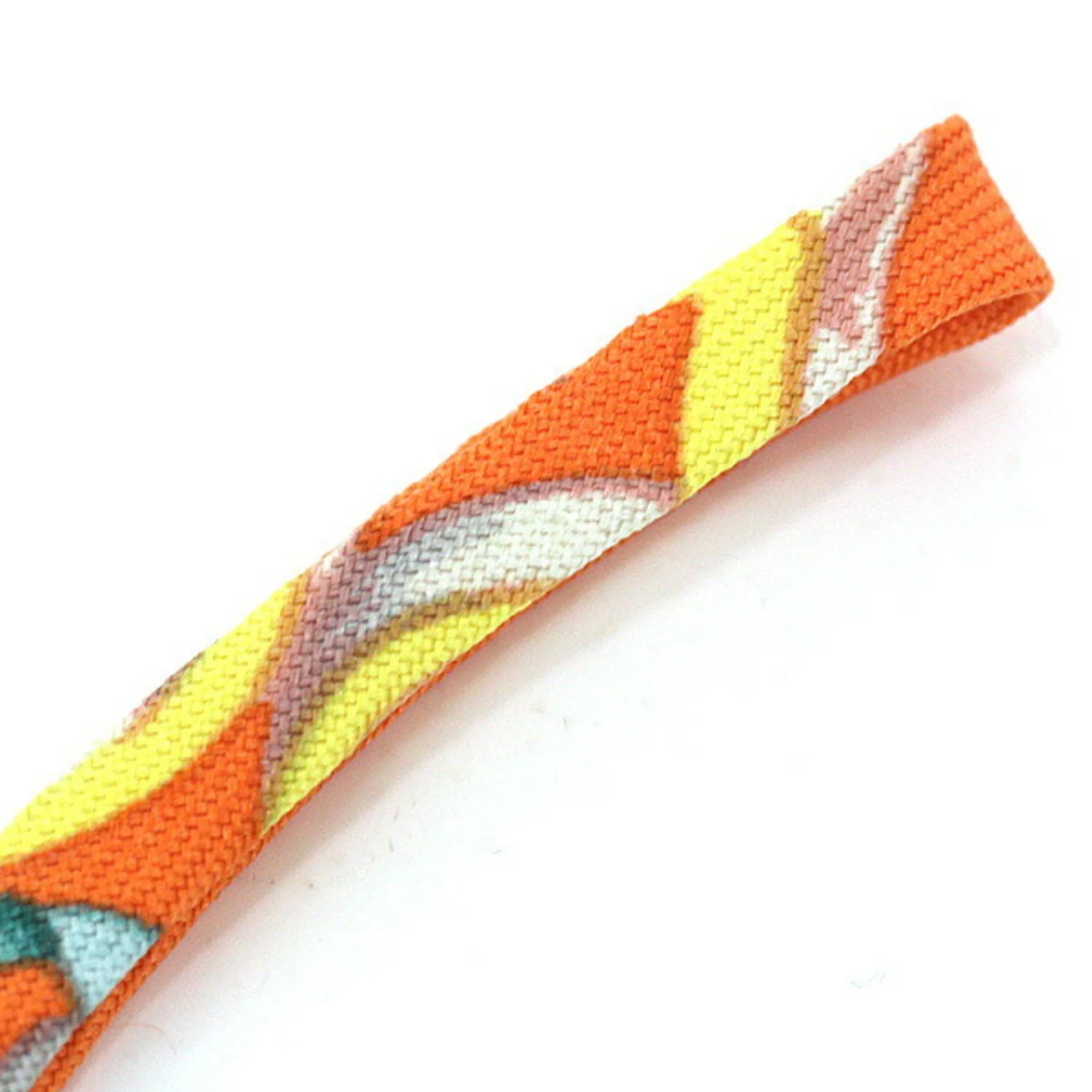 Heart Charm Silk and Taurillon Clemence Leather Orange and Yellow Handbag Charm - Image 5