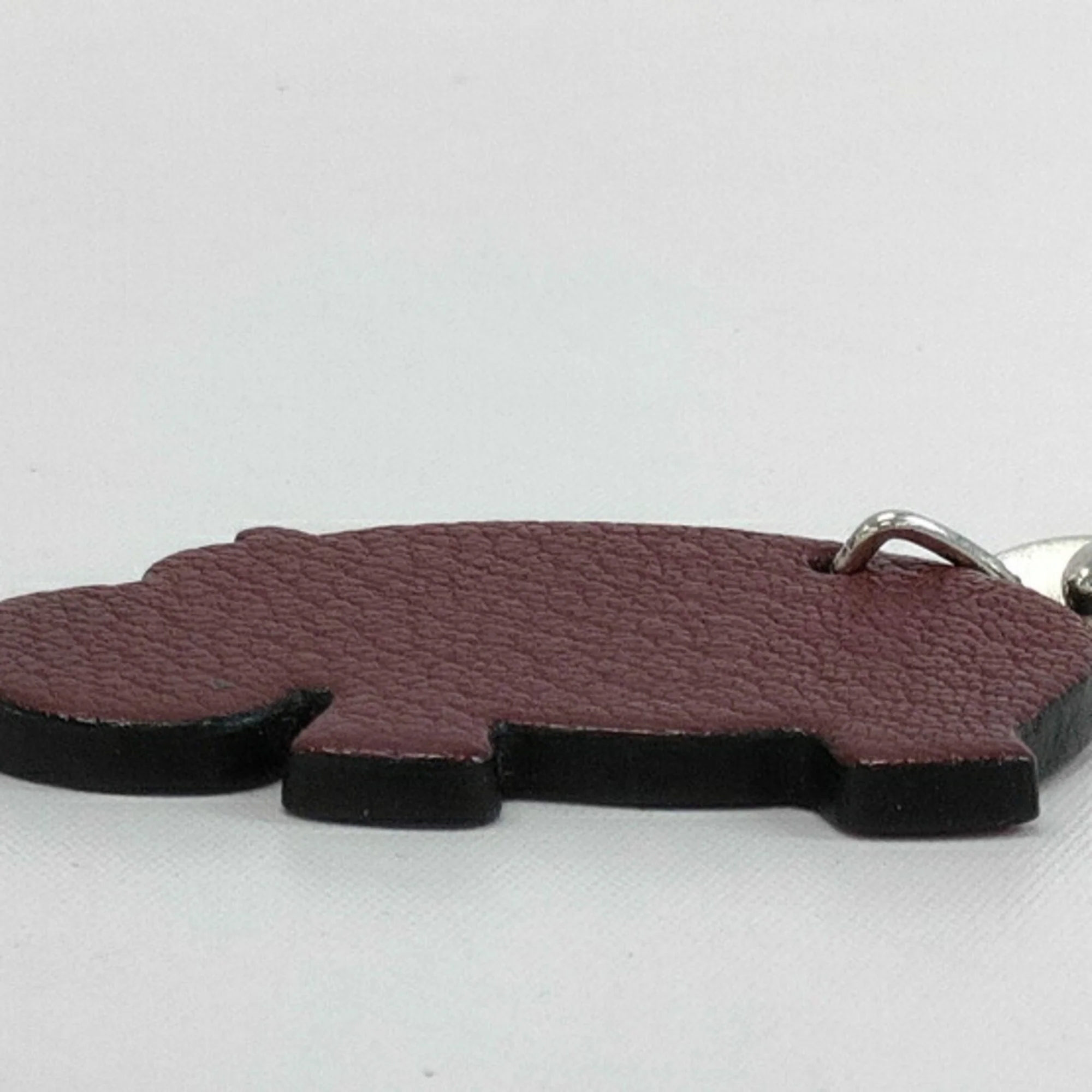 Hippo Charm Leather Brown Red Handbag Charm - Image 6