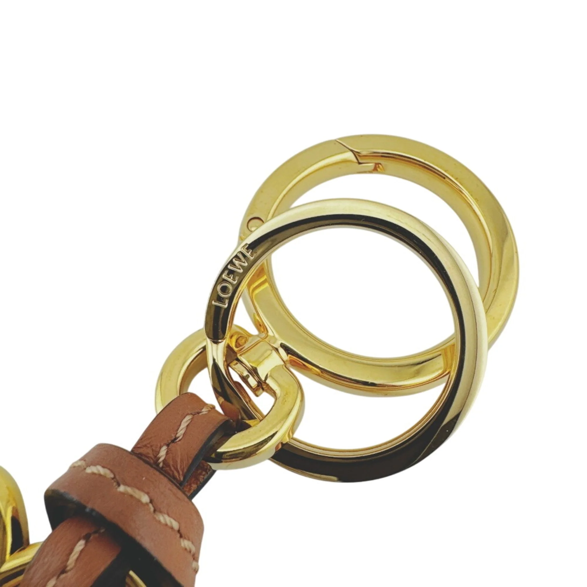 Anagram Charm Brown and Gold Handbag Charm - Image 2