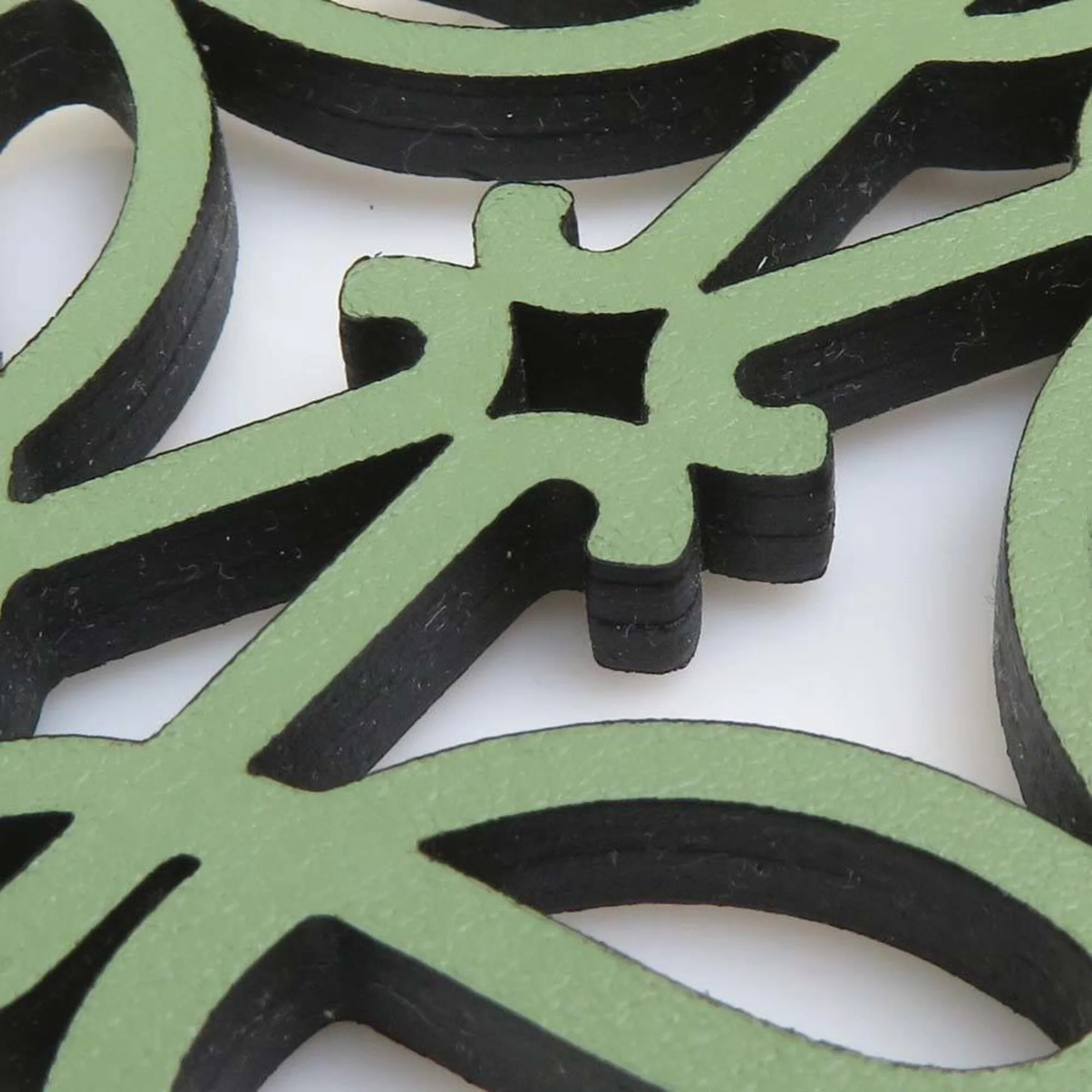 Anagram Charm Leather and Metal Green Handbag Charm - Image 5
