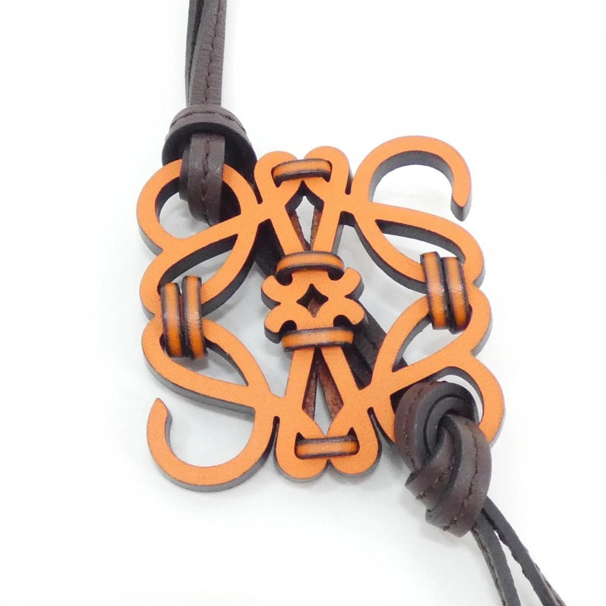 Charm Leather Brown and Orange Handbag Charm - Image 2