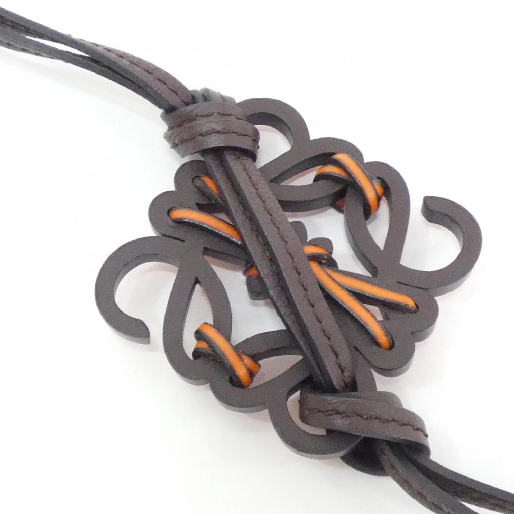 Charm Leather Brown and Orange Handbag Charm - Image 3