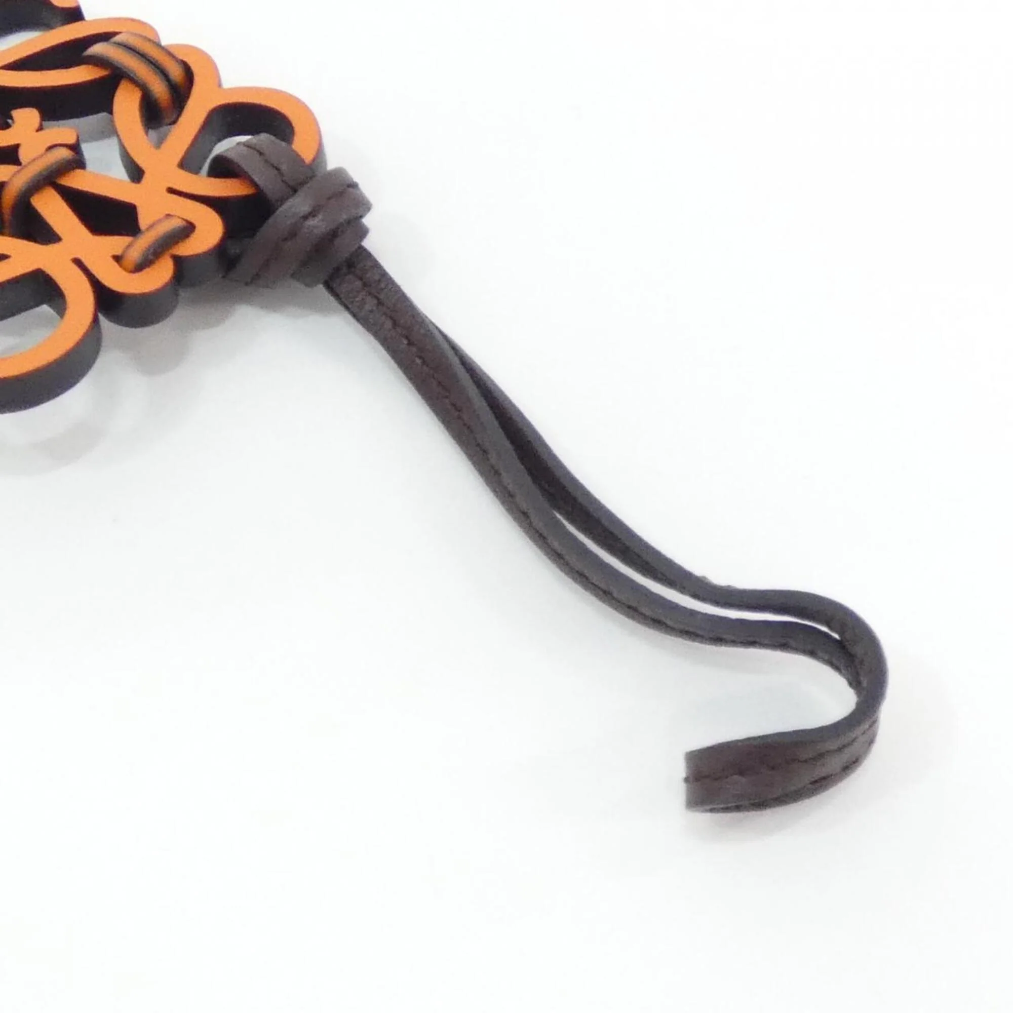 Charm Leather Brown and Orange Handbag Charm - Image 6