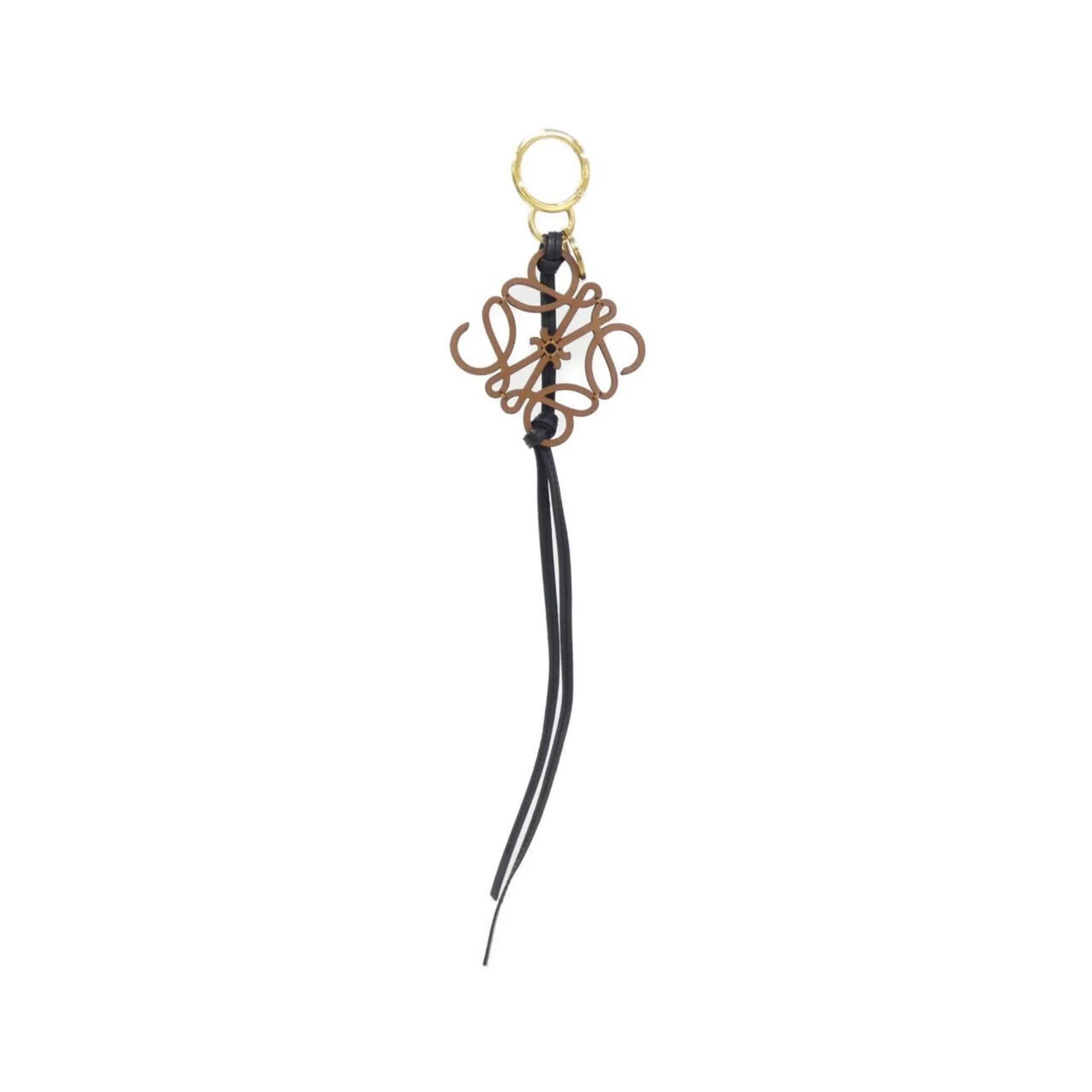 Charm Leather Brown Handbag Charm