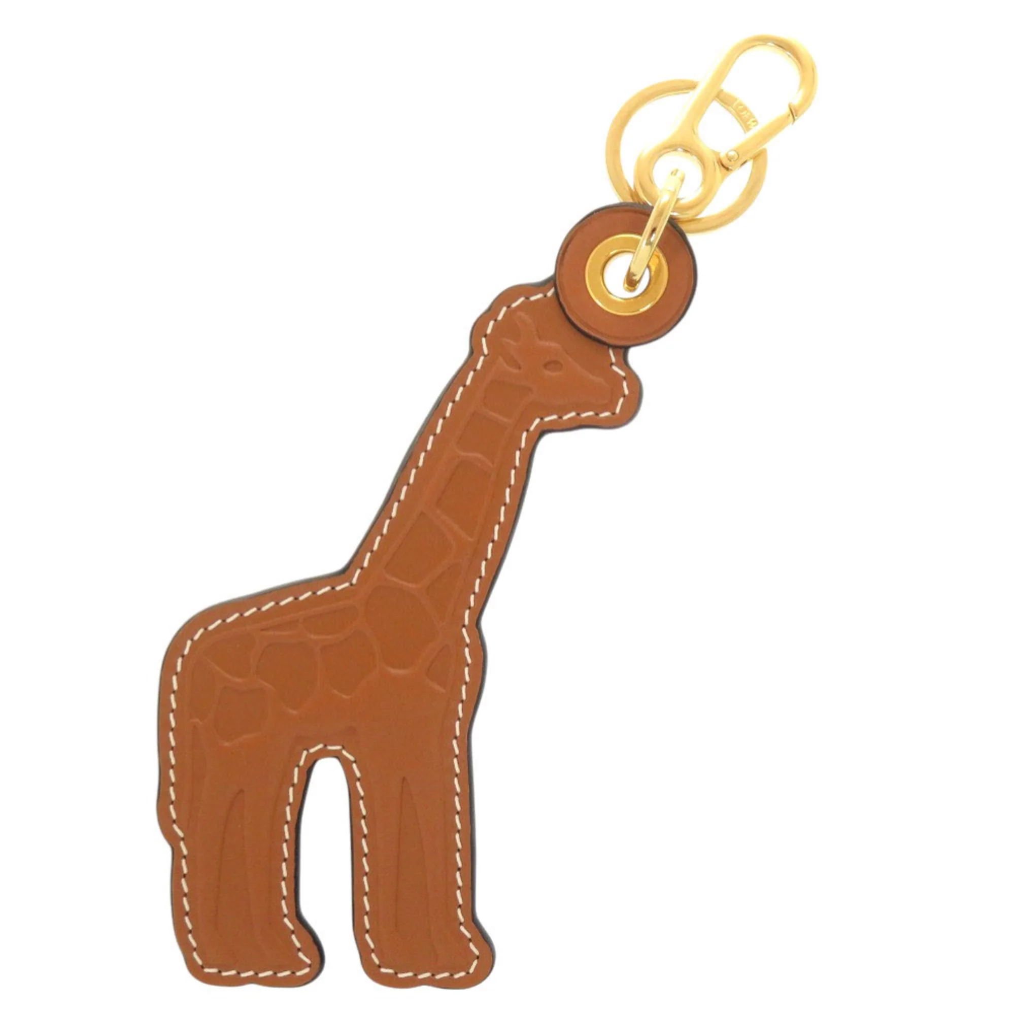 Giraffe Charm Leather Brown and Yellow Handbag Charm