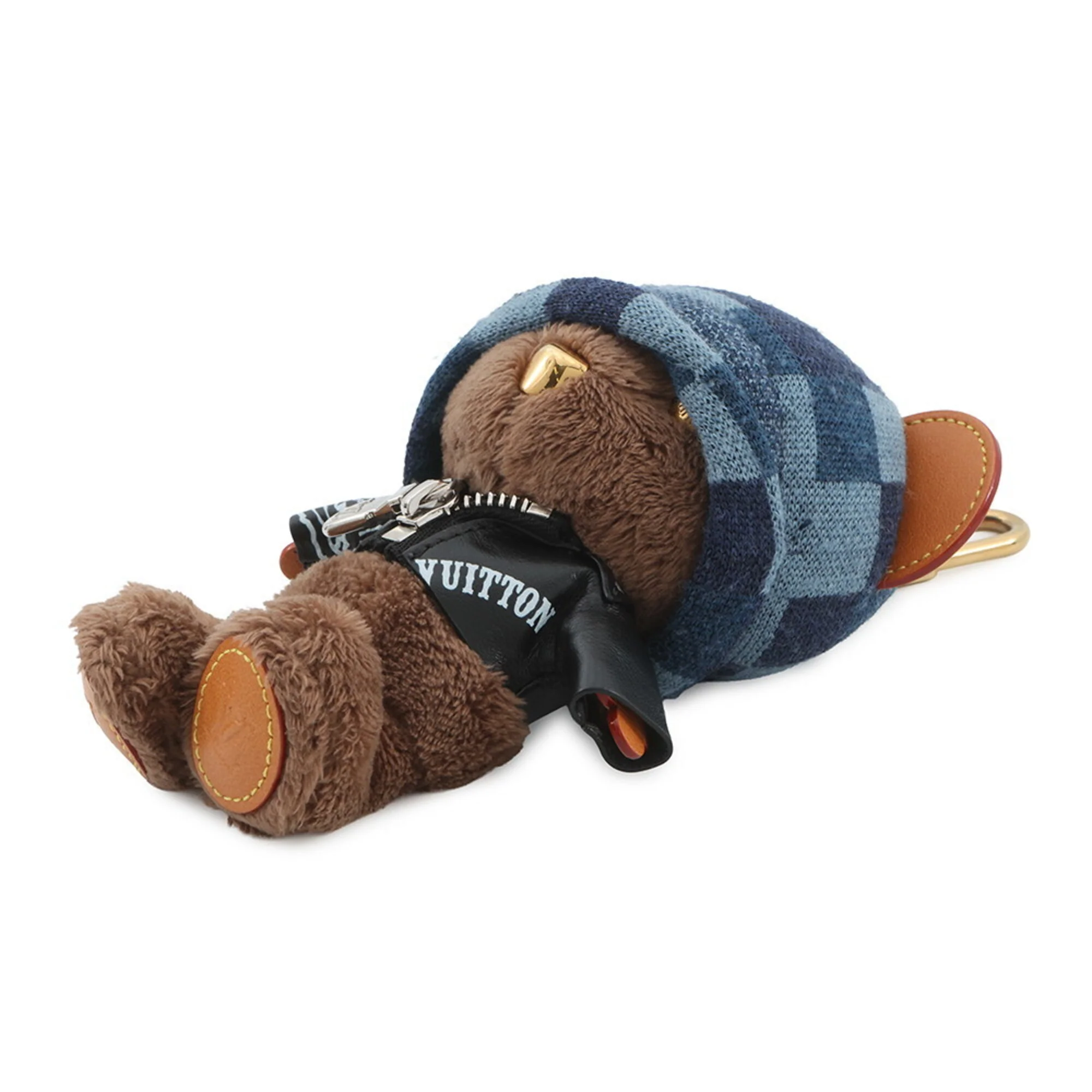 Charm Fur Blue Brown Noir Handbag Charm - Image 2