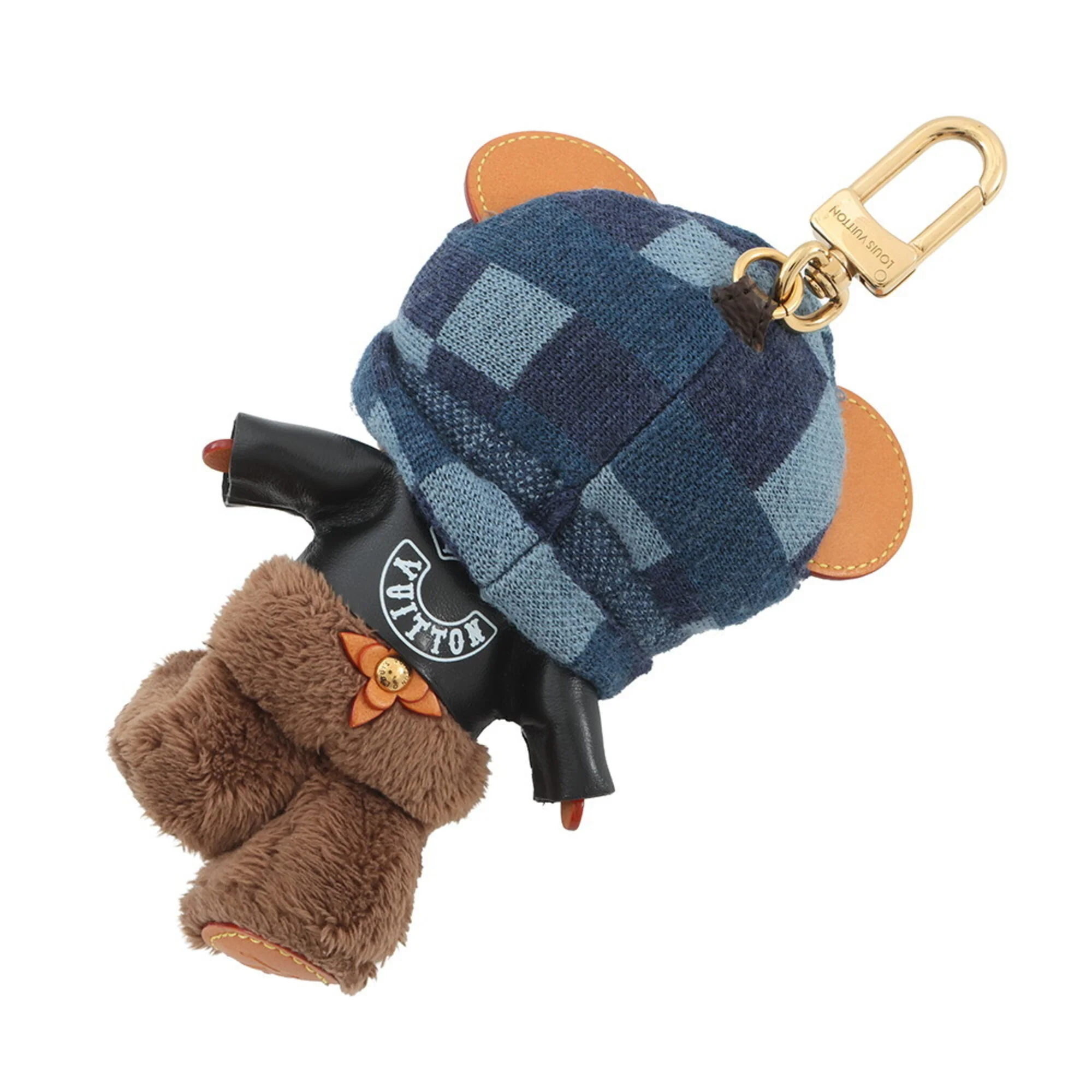 Charm Fur Blue Brown Noir Handbag Charm - Image 3