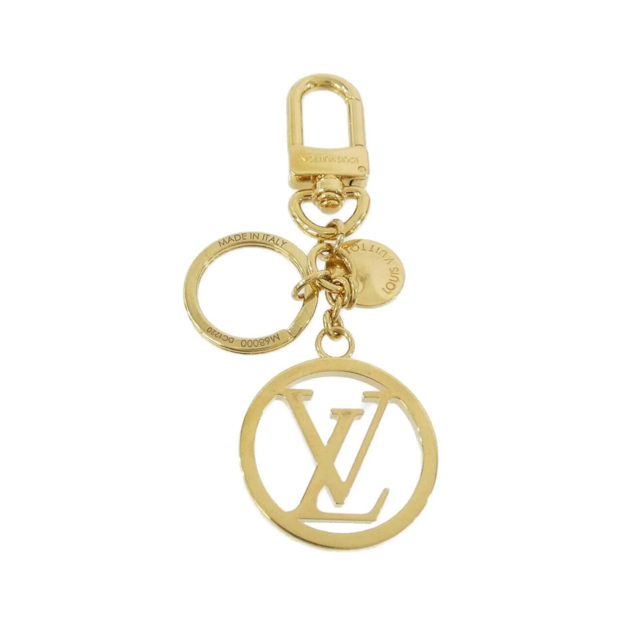 Handbag Charm Circle Keyring Gold