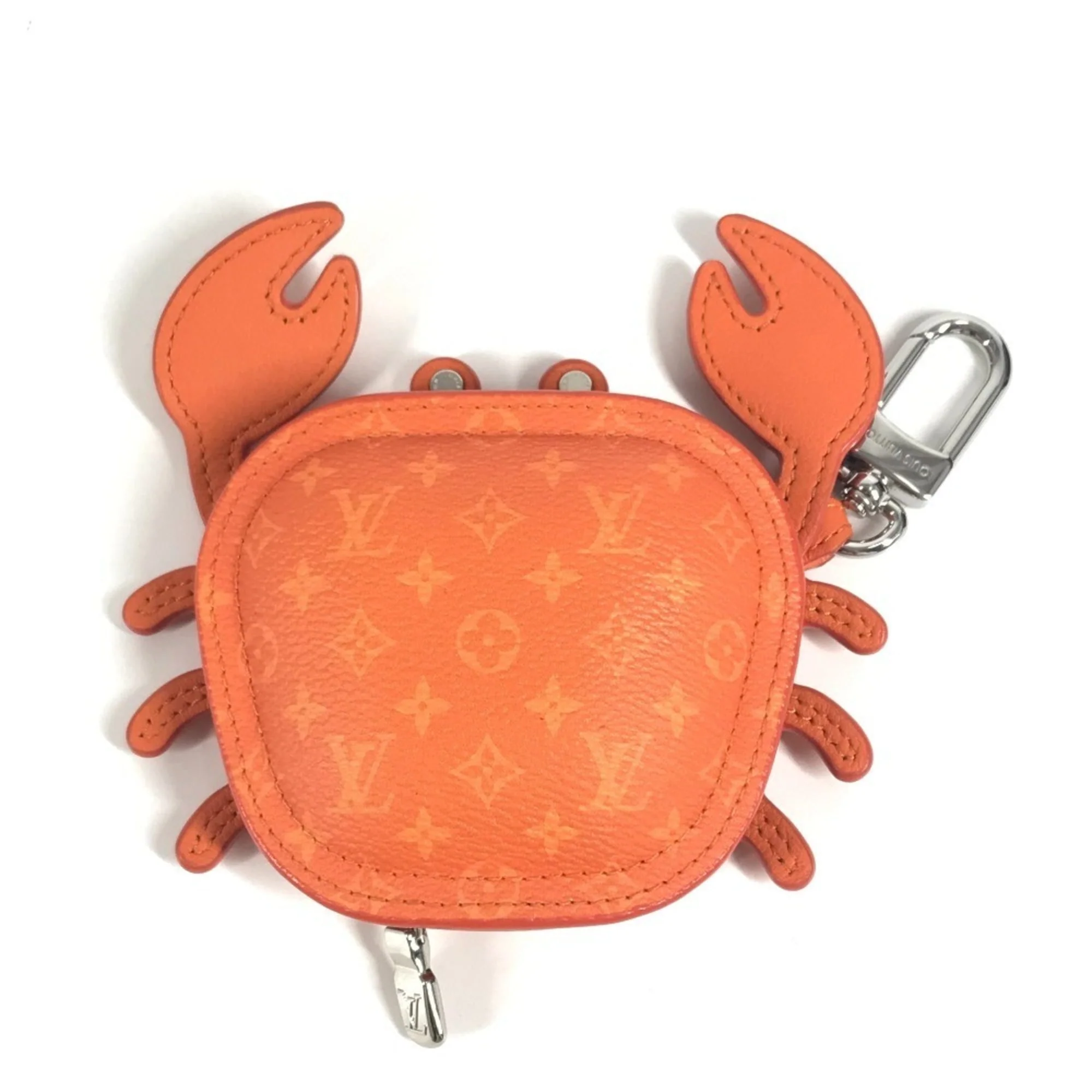 Monogram Charm Leather and Monogram Orange Handbag Charm