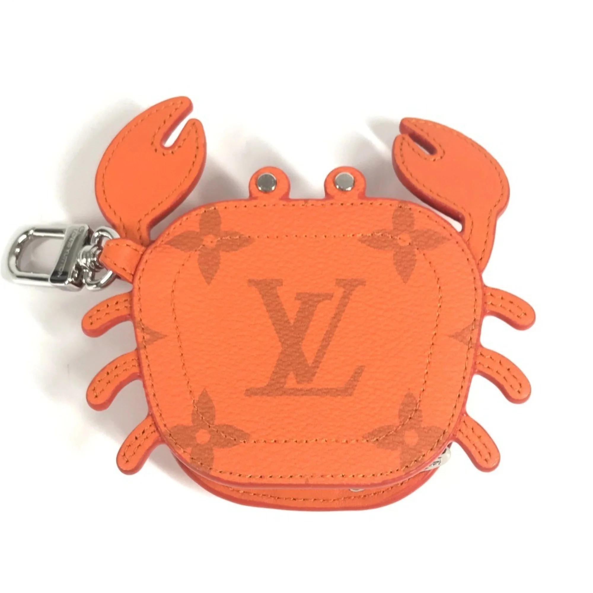 Monogram Charm Leather and Monogram Orange Handbag Charm - Image 2