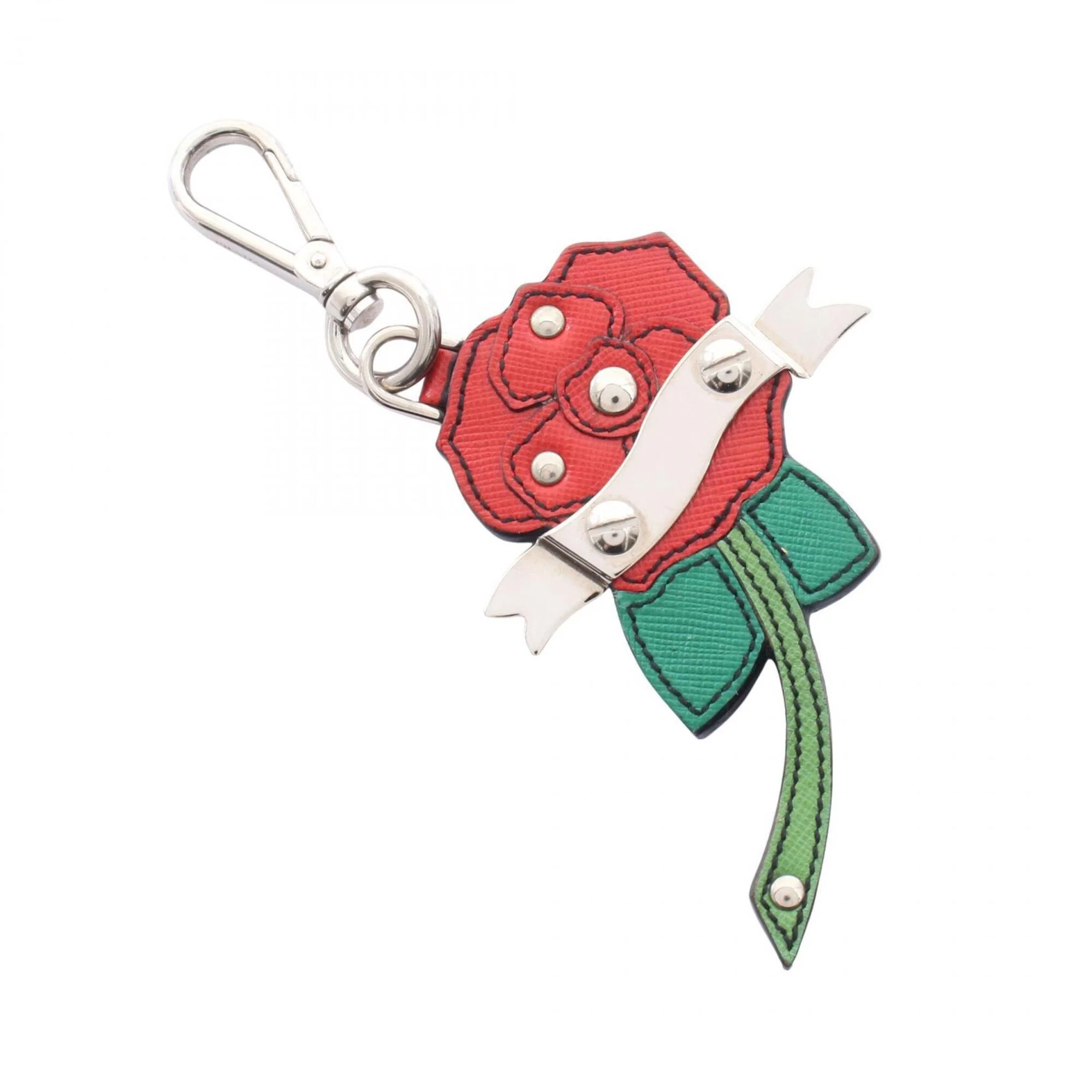 Charm Leather Green and Red Handbag Charm - Image 2