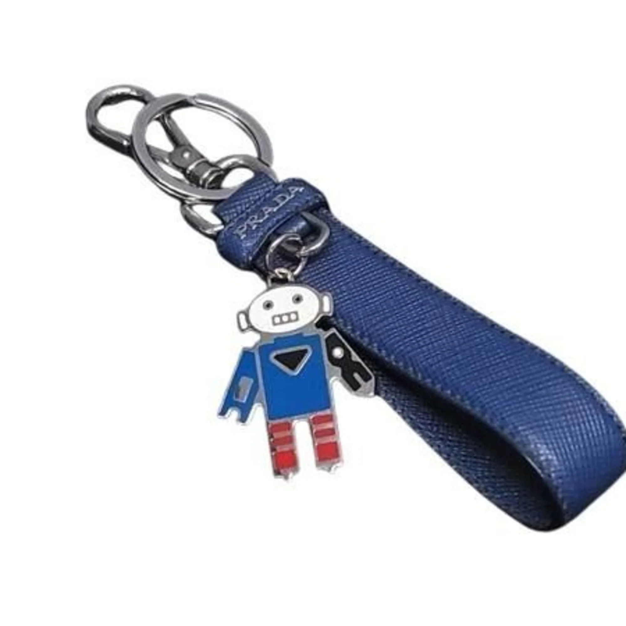 Charm Saffiano Leather Blue Handbag Charm