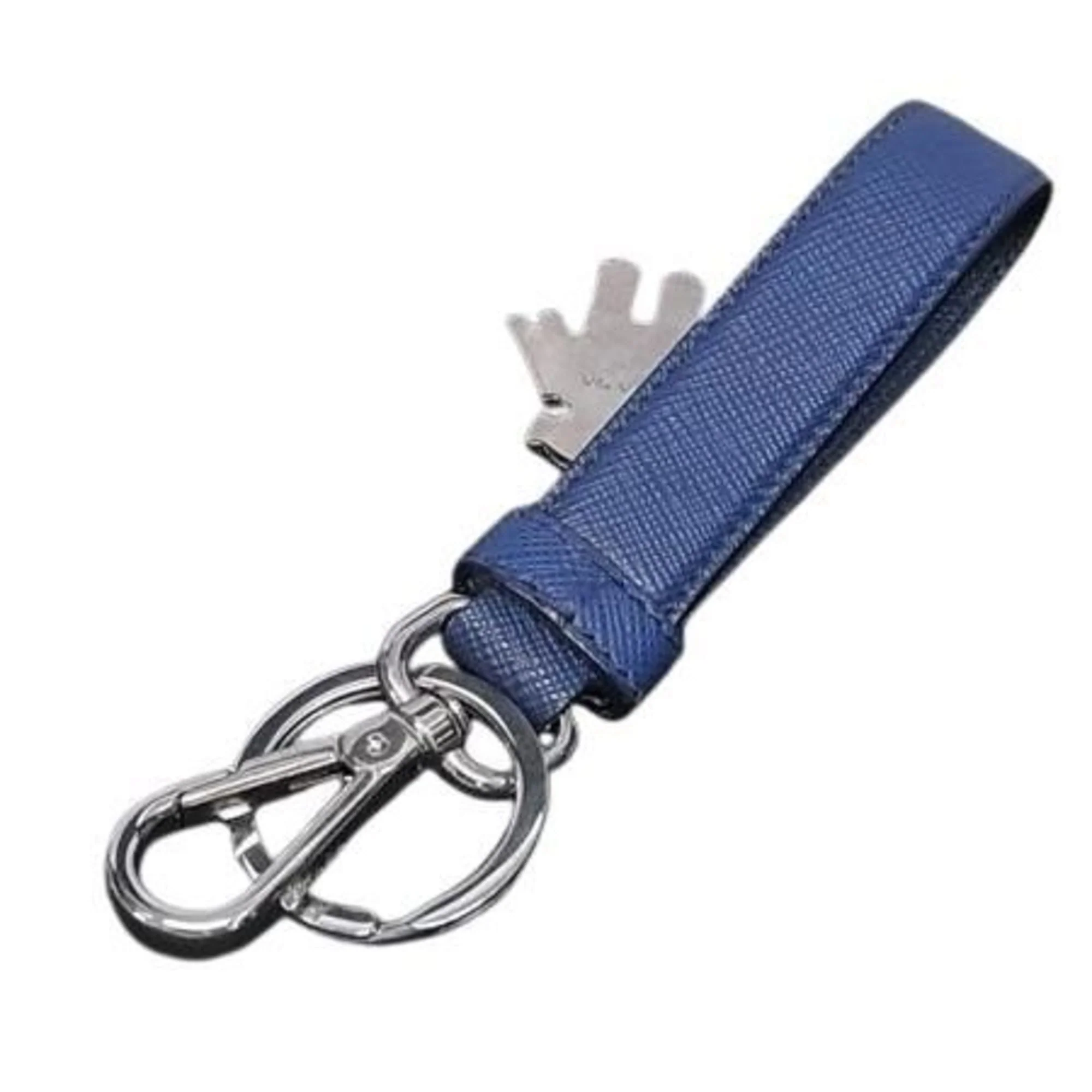 Charm Saffiano Leather Blue Handbag Charm - Image 3
