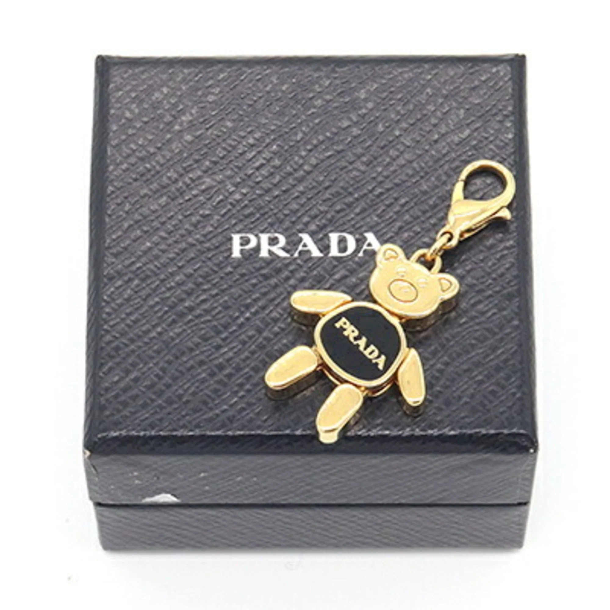 Teddy Charm Metal Black and Gold Handbag Charm - Image 6