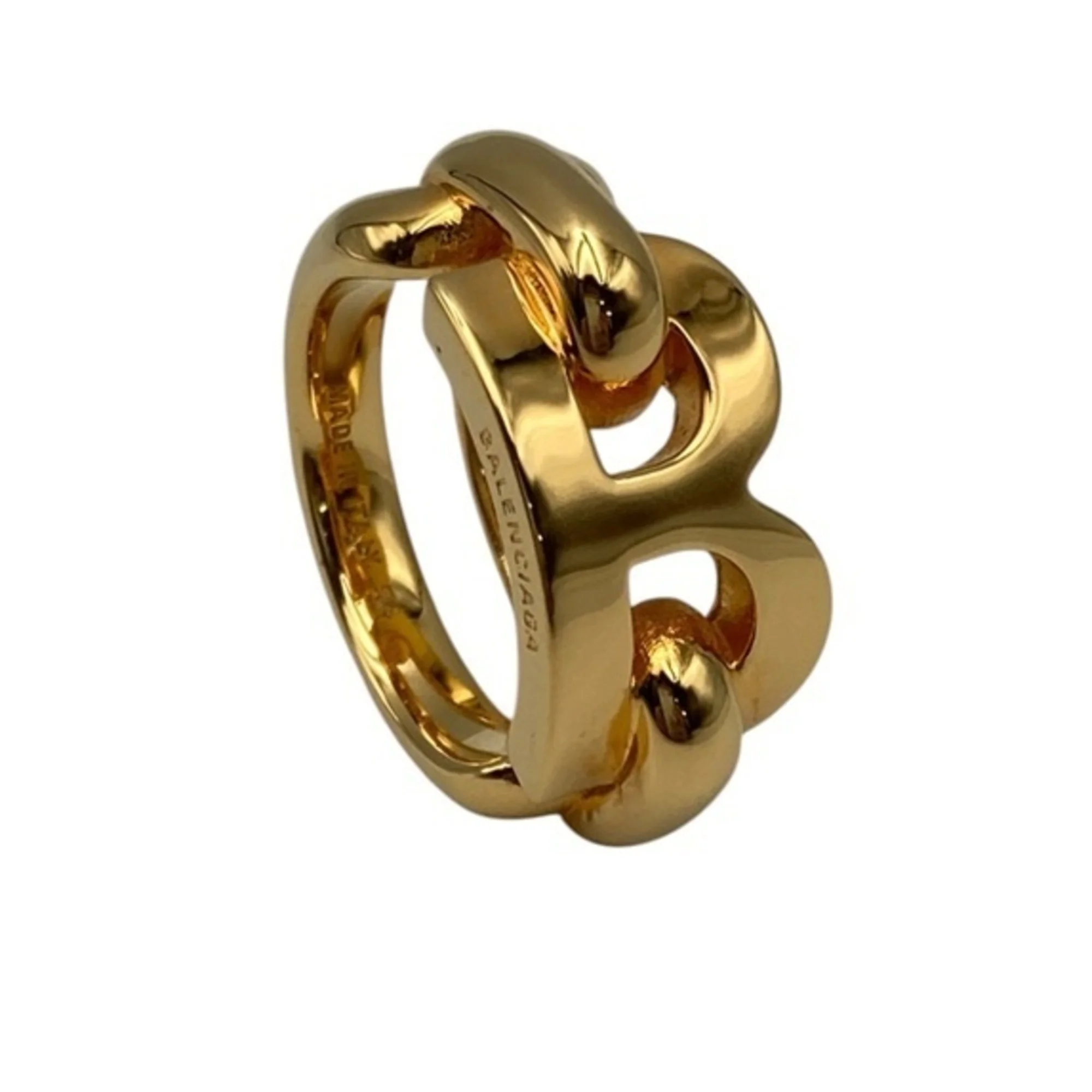 B Chain Ring Brass Gold