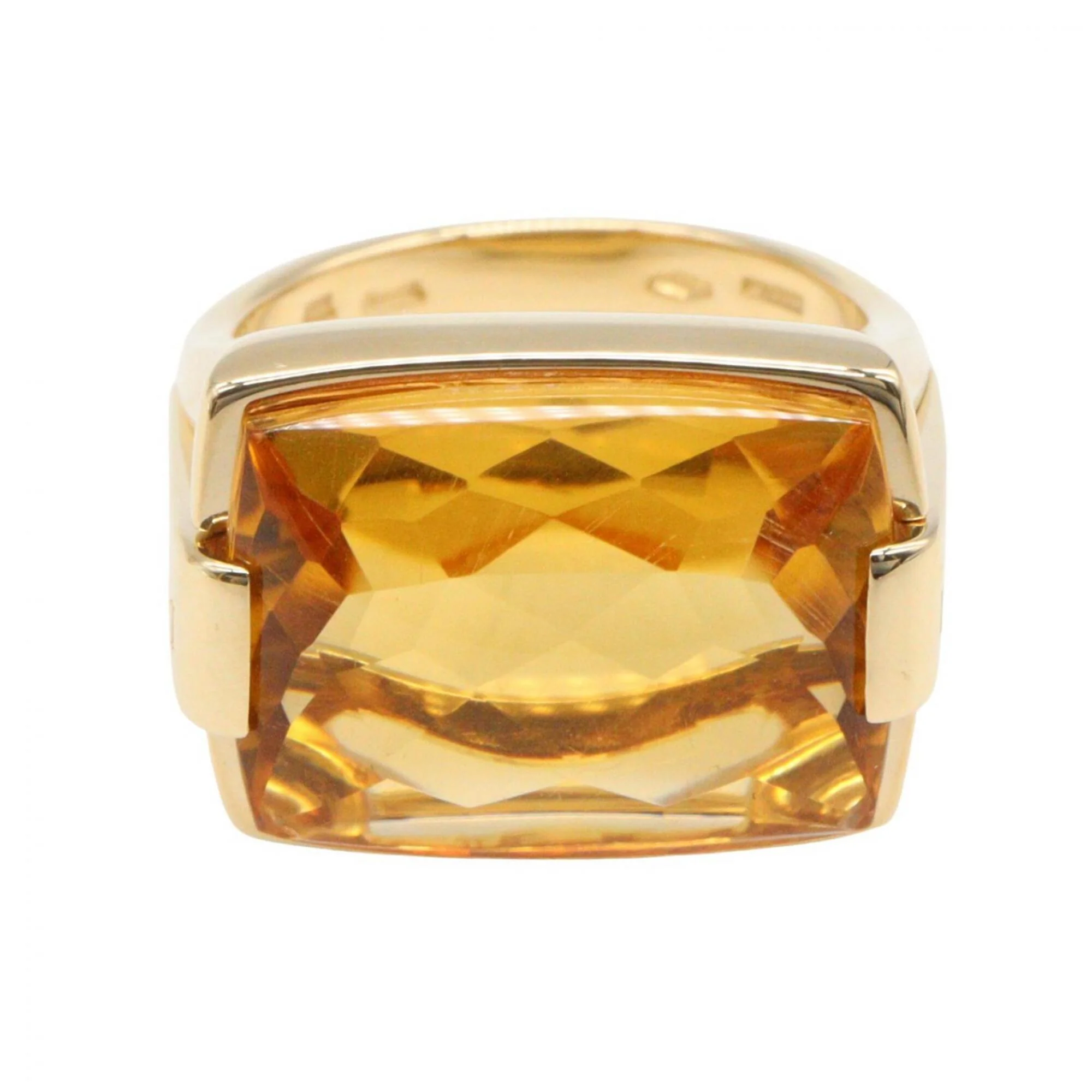 Band Ring 18K Yellow Gold with Citrine - Image 2