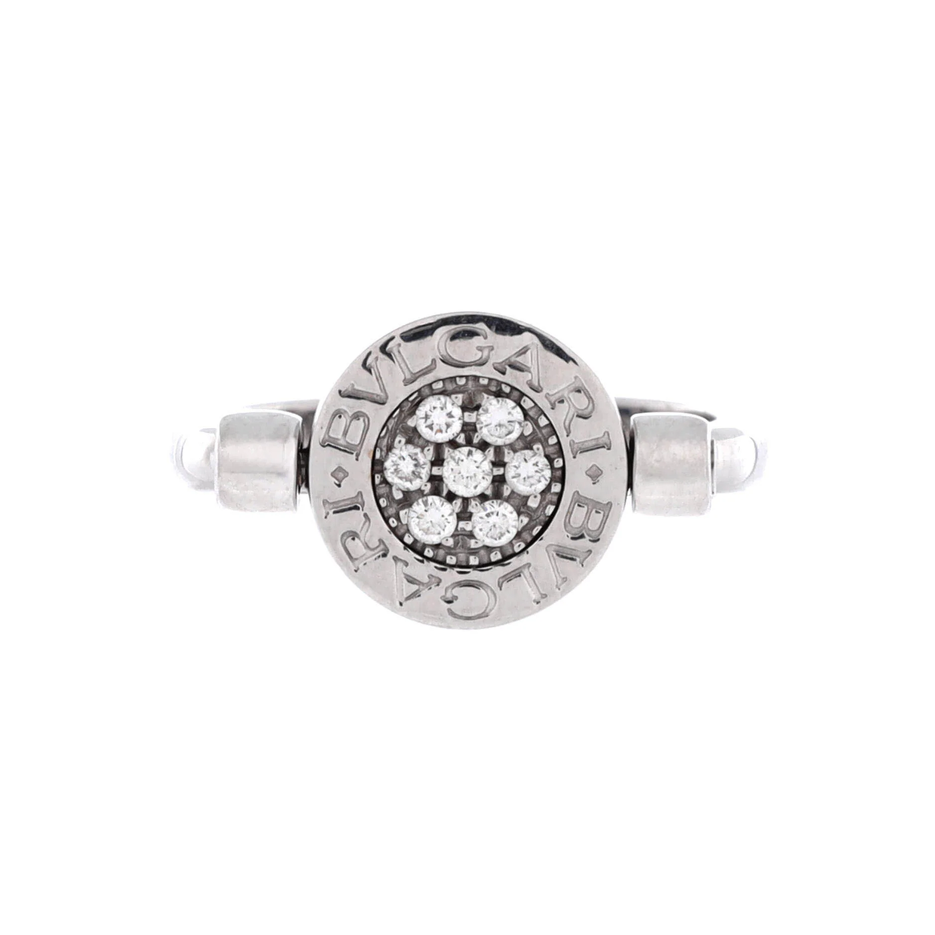 Bvlgari Bvlgari Flip Ring 18K White Gold with Diamonds and Onyx