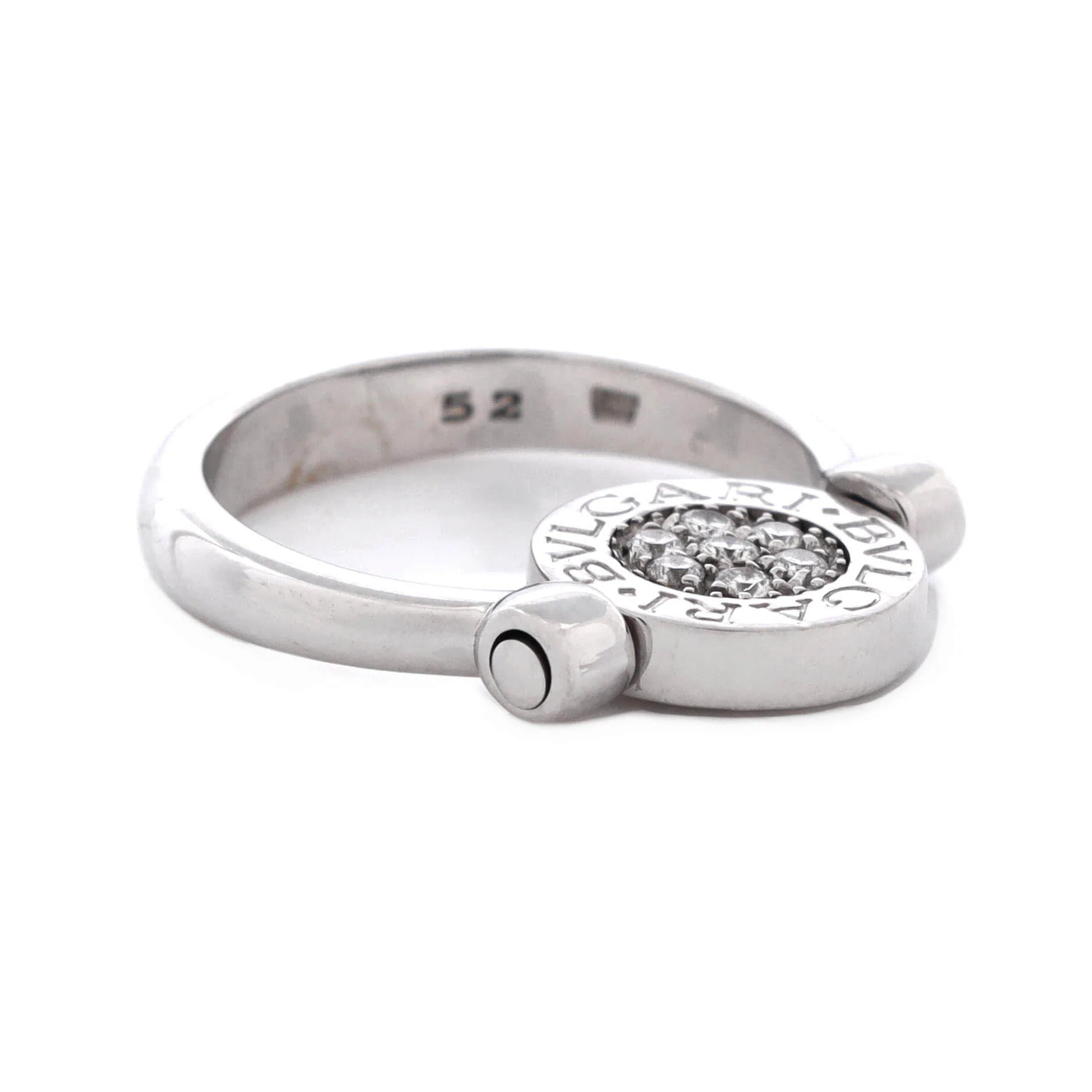 Bvlgari Bvlgari Flip Ring 18K White Gold with Diamonds and Onyx - Image 2