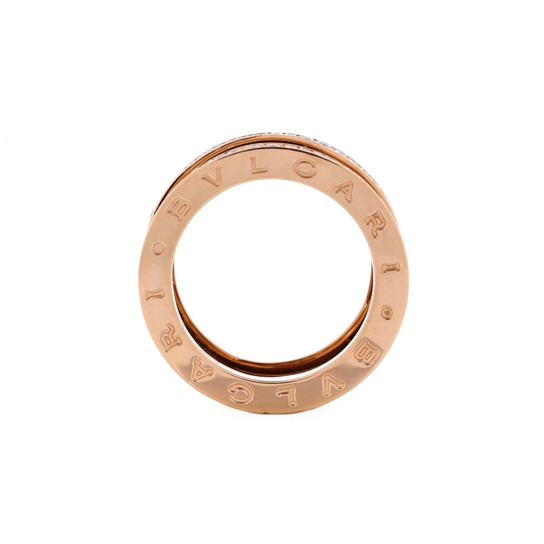 B.Zero1 Design Legend Zaha Hadid Four Band Ring 18K Rose Gold with Diamonds - Image 2