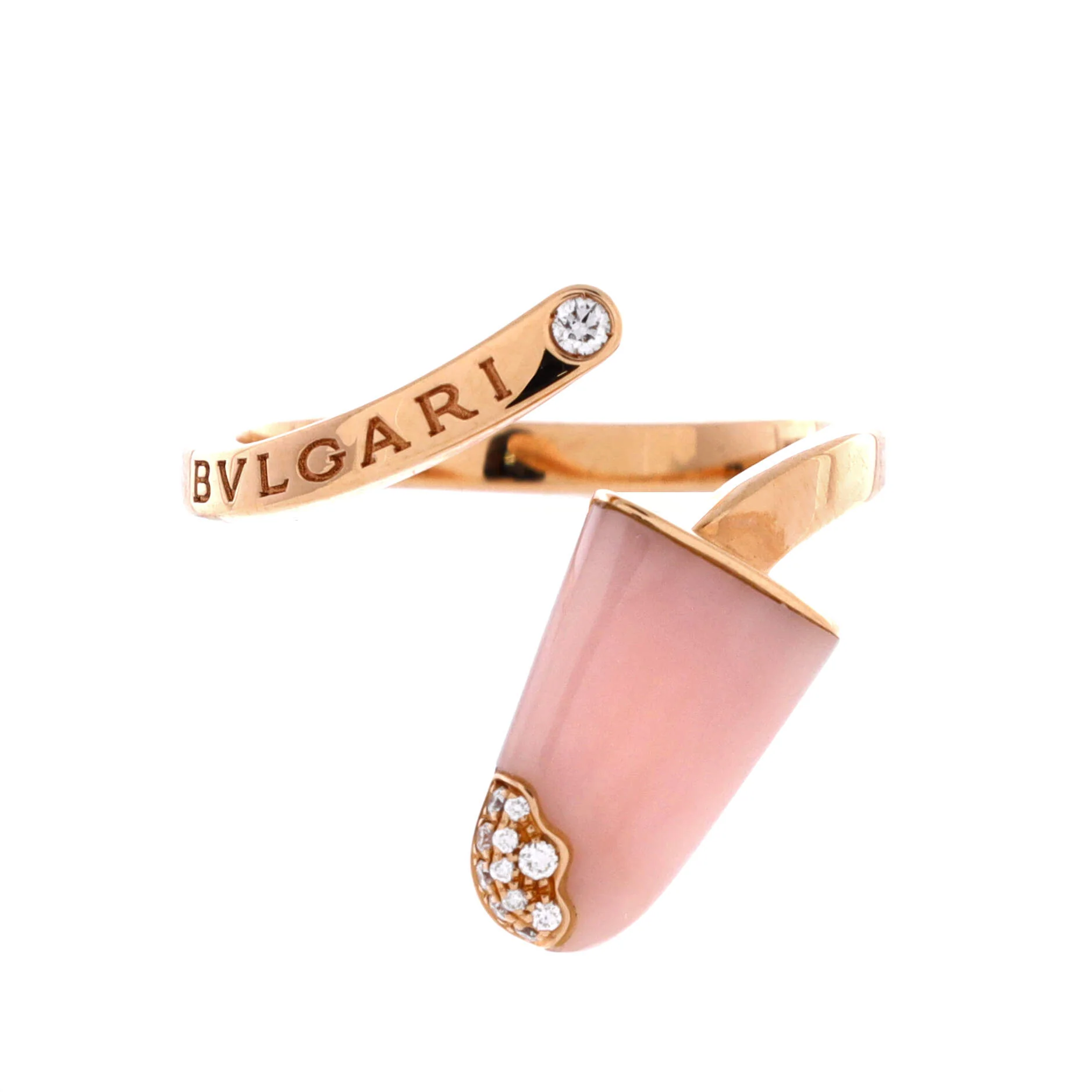 Gelati Ring 18K Rose Gold with Pink Opal and Diamonds