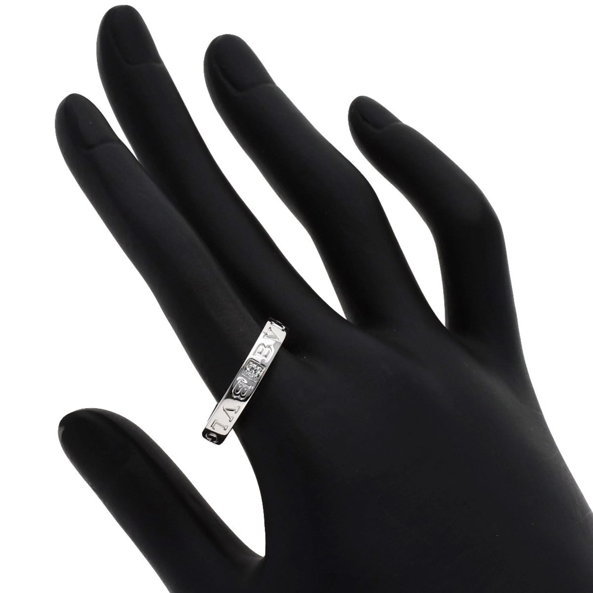 One Band Ring 18K White Gold with Diamond - Image 7