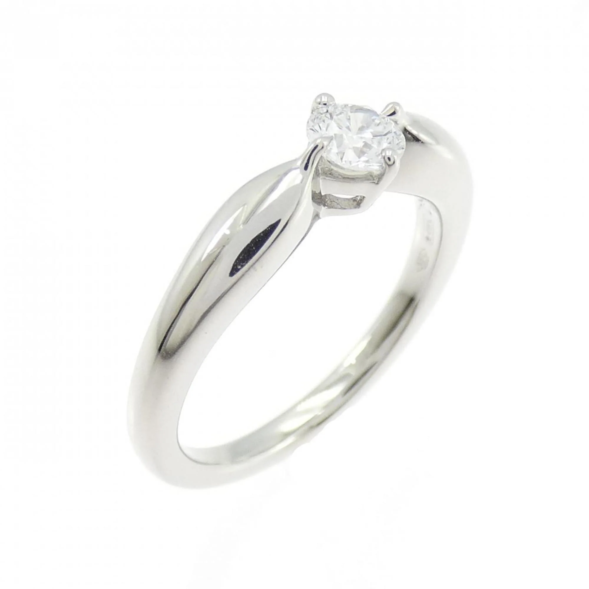 One Band Ring Platinum and Diamond