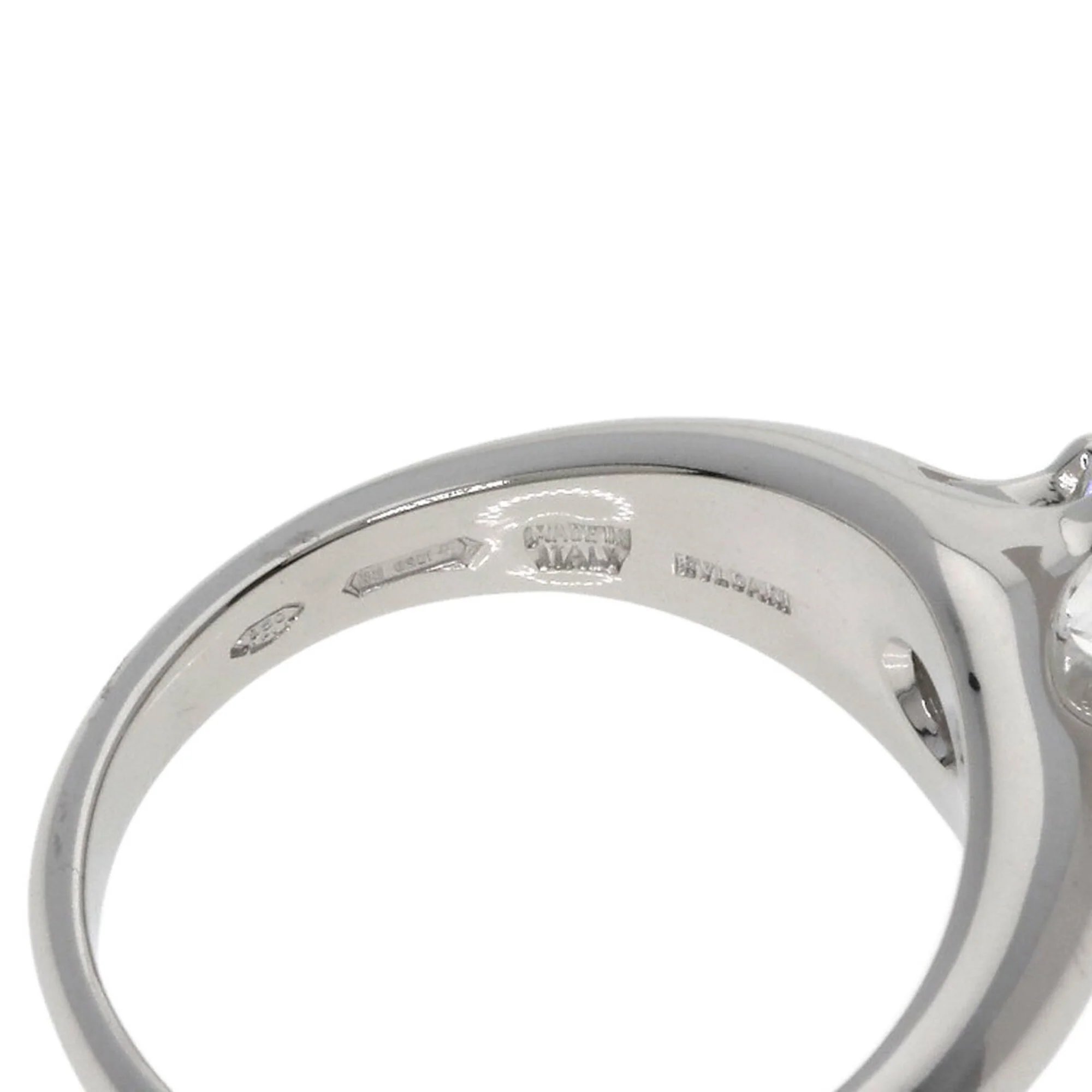 One Band Ring Platinum with Diamond - Image 5