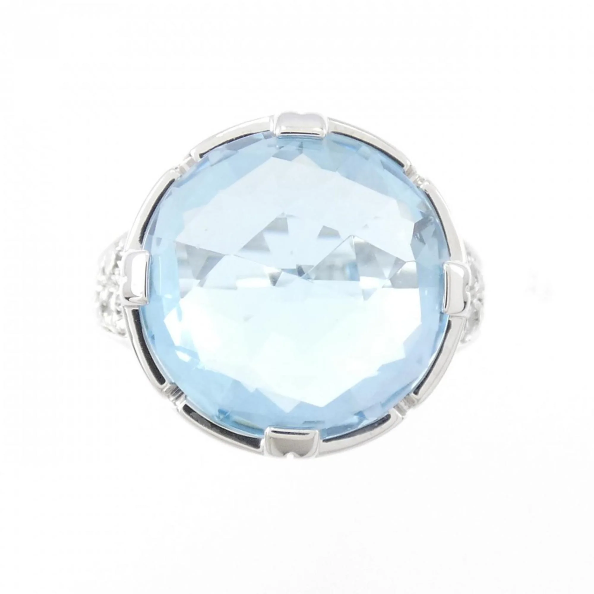 Parentesi Cocktail Ring 18K White Gold with Diamond and Topaz - Image 2