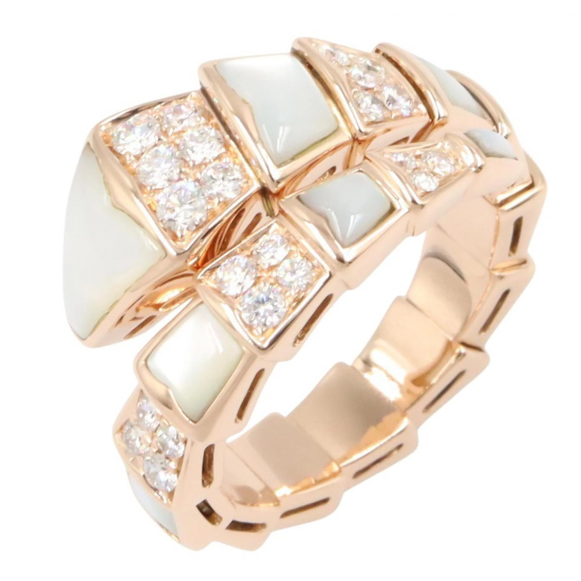 Serpenti Ring 18K Rose Gold with Diamonds
