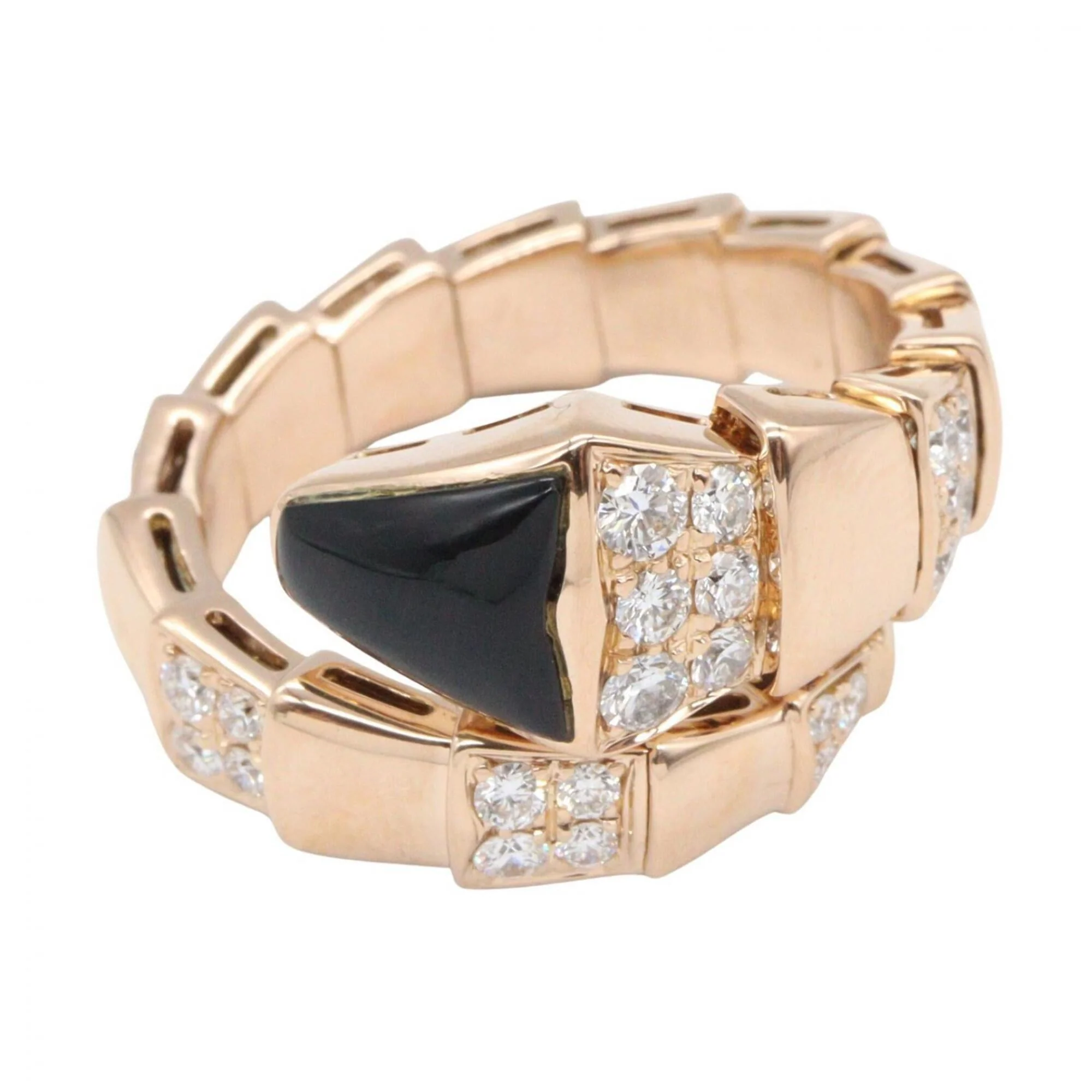 Serpenti Ring 18K Rose Gold with Diamonds - Image 2