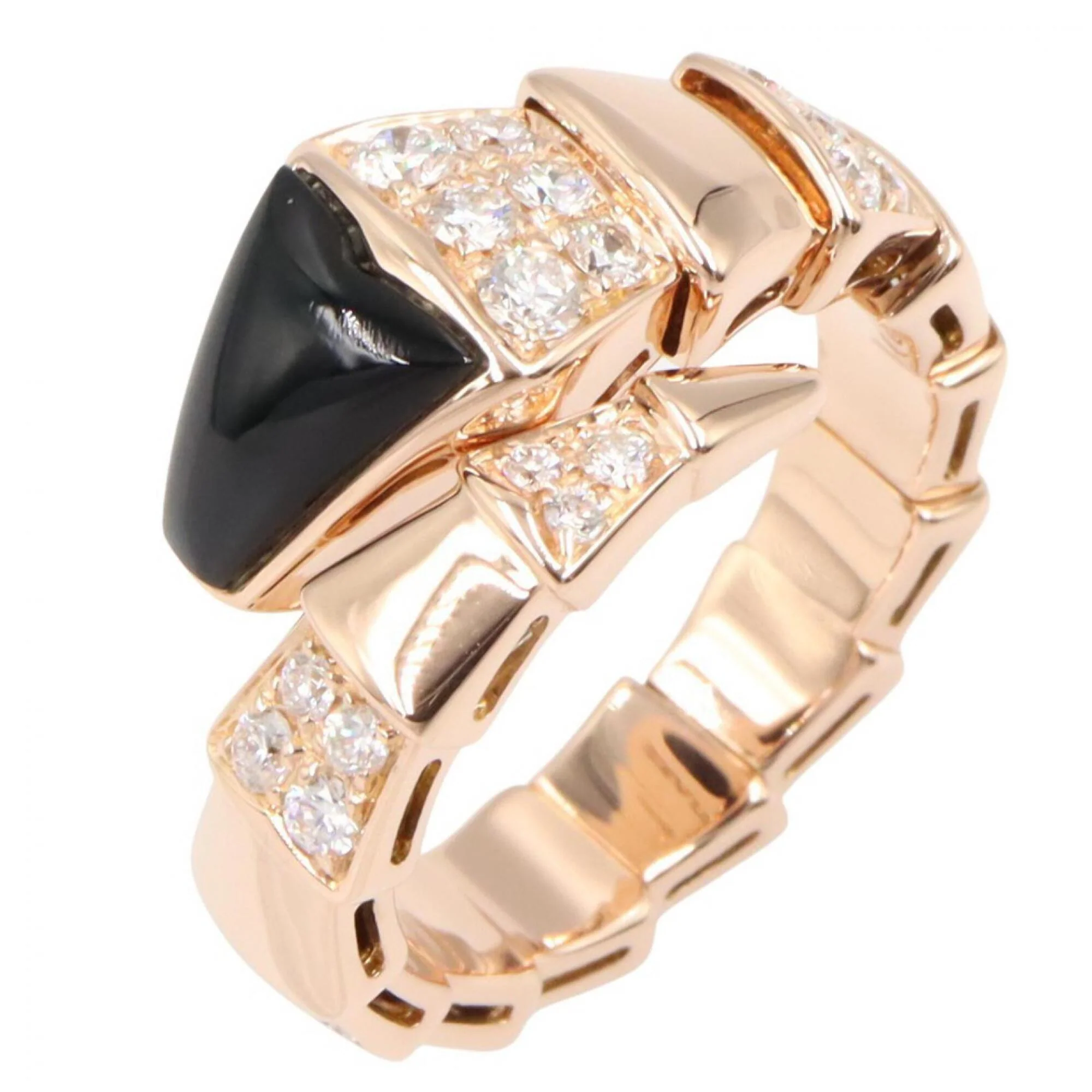 Serpenti Viper Ring 18K Rose Gold with Diamonds