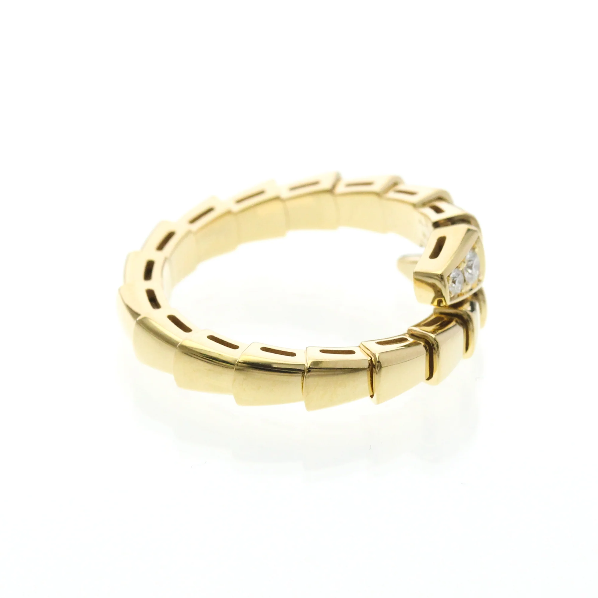 Serpenti Viper Ring 18K Yellow Gold with Diamonds - Image 4