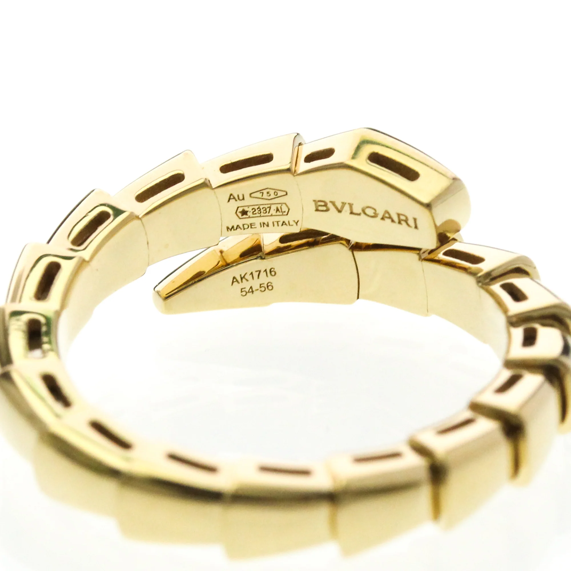 Serpenti Viper Ring 18K Yellow Gold with Diamonds - Image 7