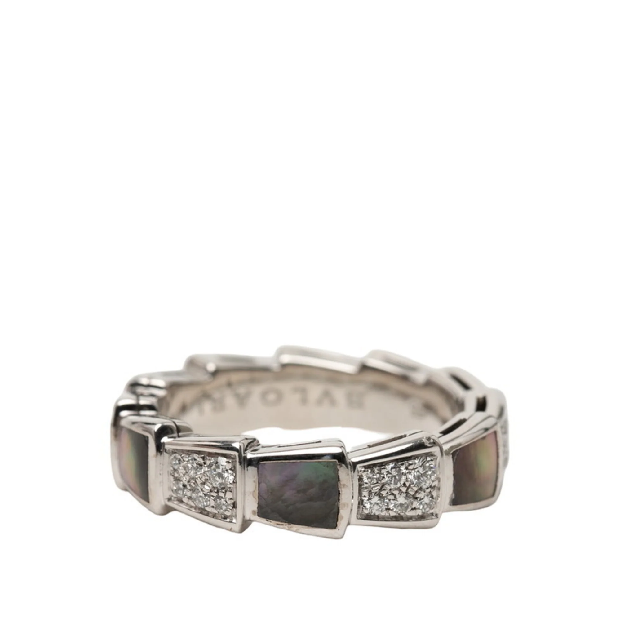 Serpenti Viper Ring Sterling Silver and 18K White Gold with Diamonds - Image 2