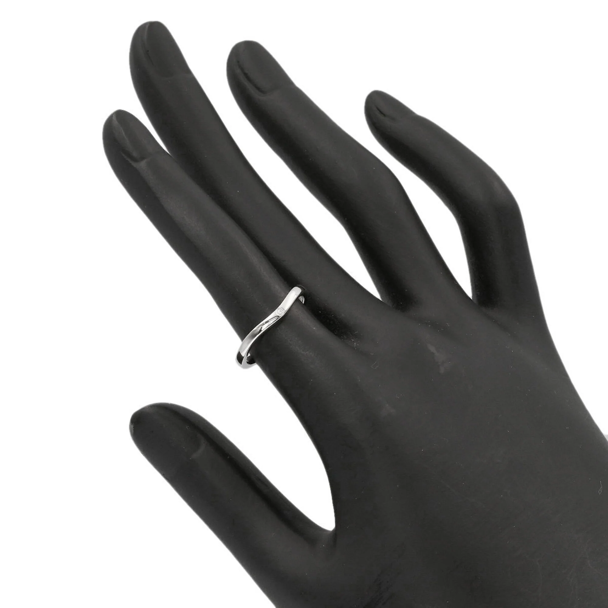 Ballerina Curve 3P Ring Platinum with Diamond - Image 6