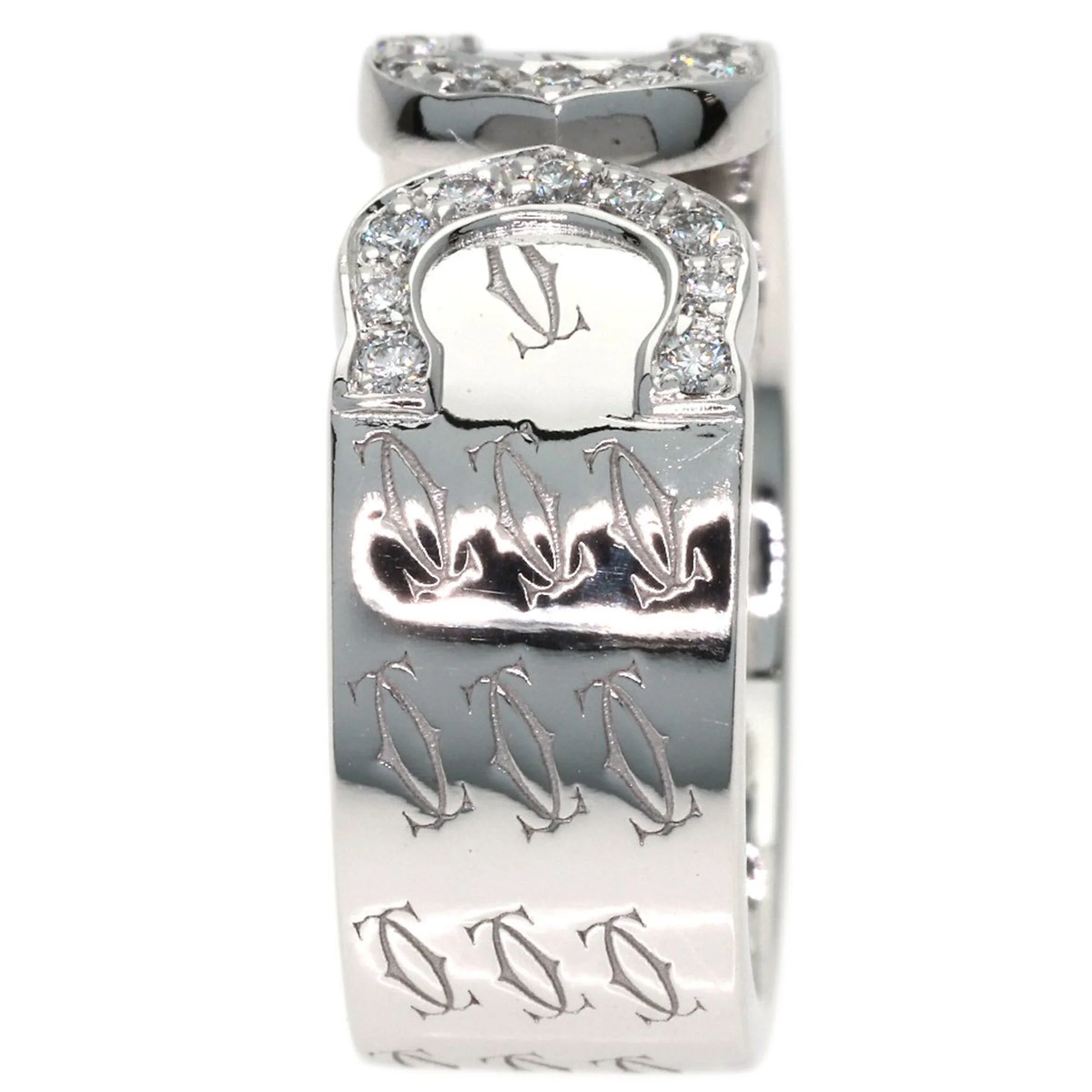 Band Ring 18K White Gold and Diamond - Image 3