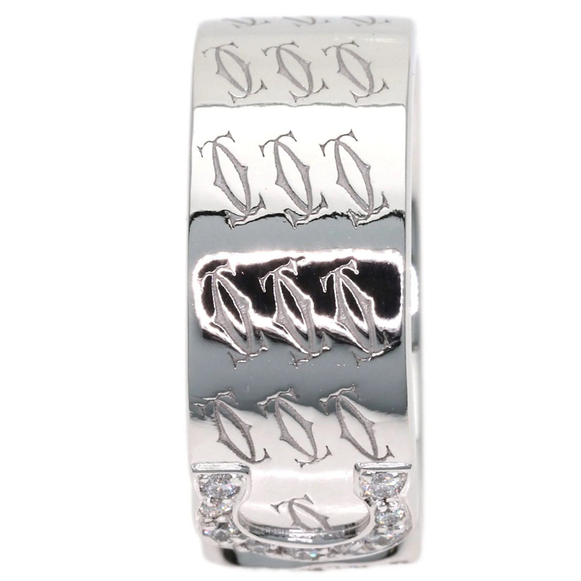 Band Ring 18K White Gold and Diamond - Image 9